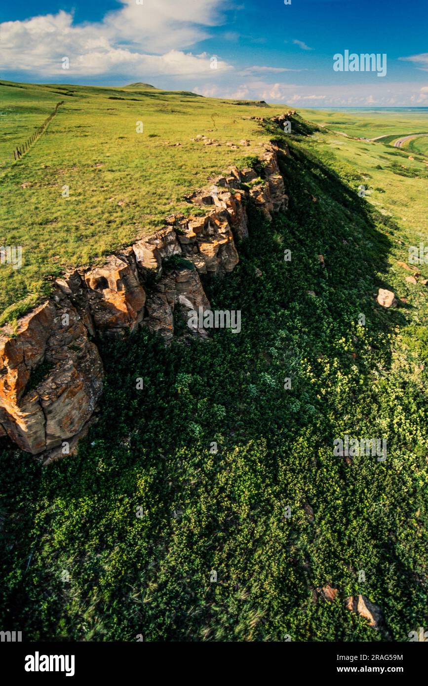 Aerial image of HeadSmashedIn Buffalo Jump Provincial Park, Alberta
