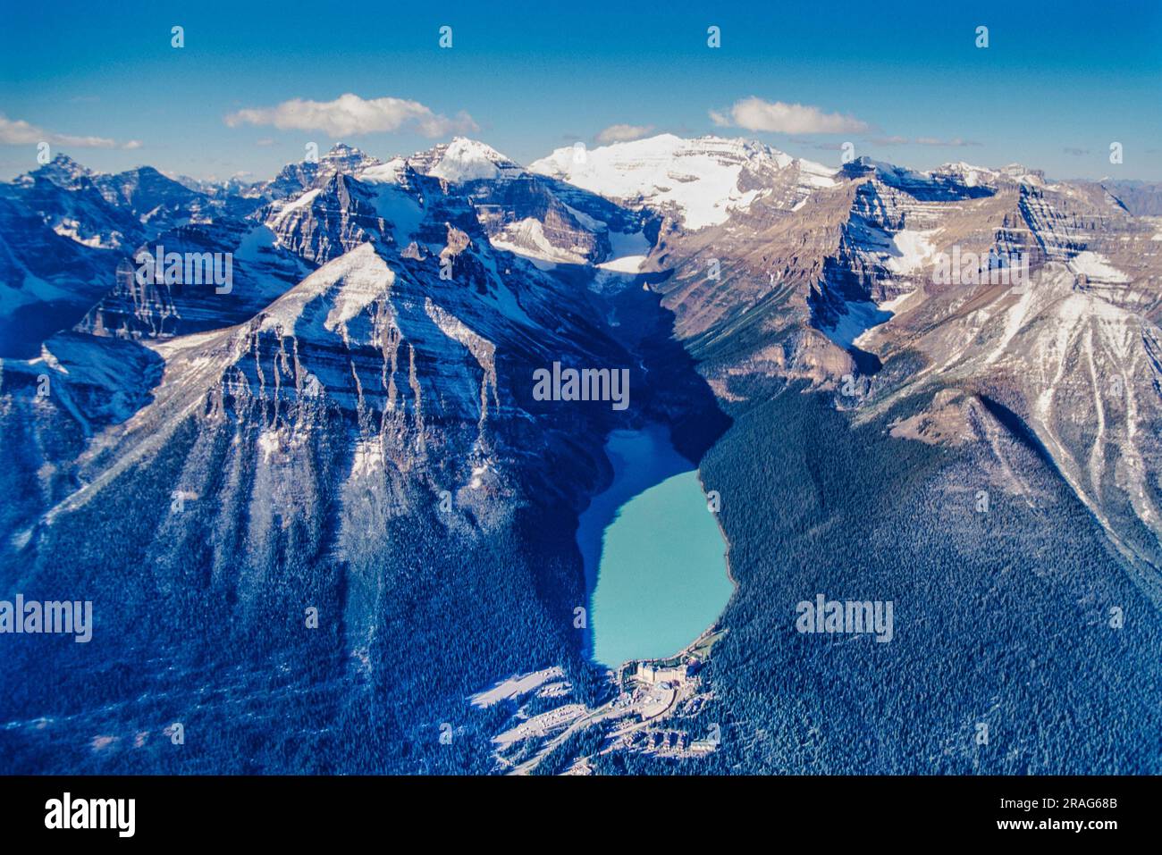 Aerial image of Lake Louise, Alberta, Canada Stock Photo - Alamy
