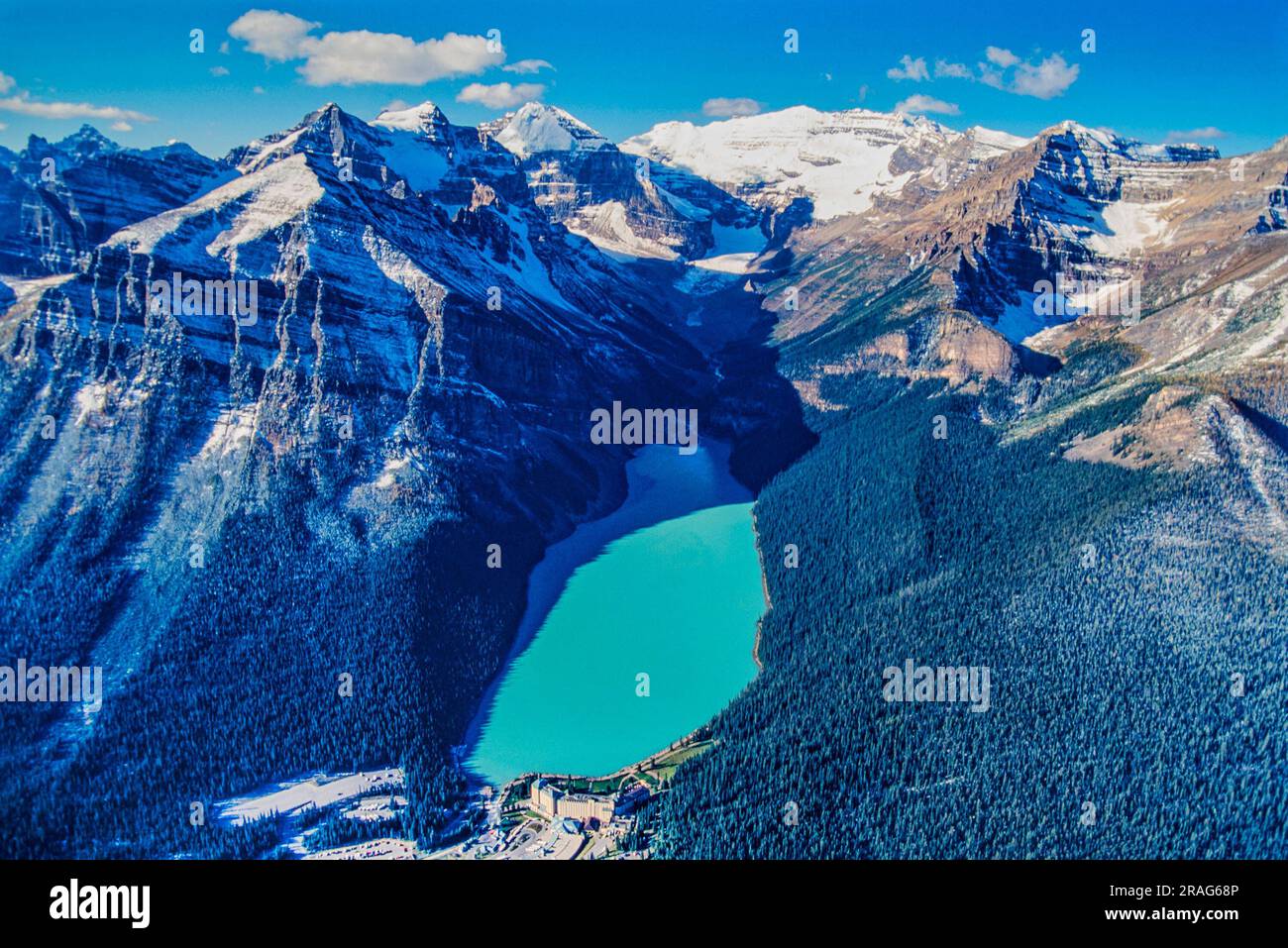 Aerial image of Lake Louise, Alberta, Canada Stock Photo - Alamy