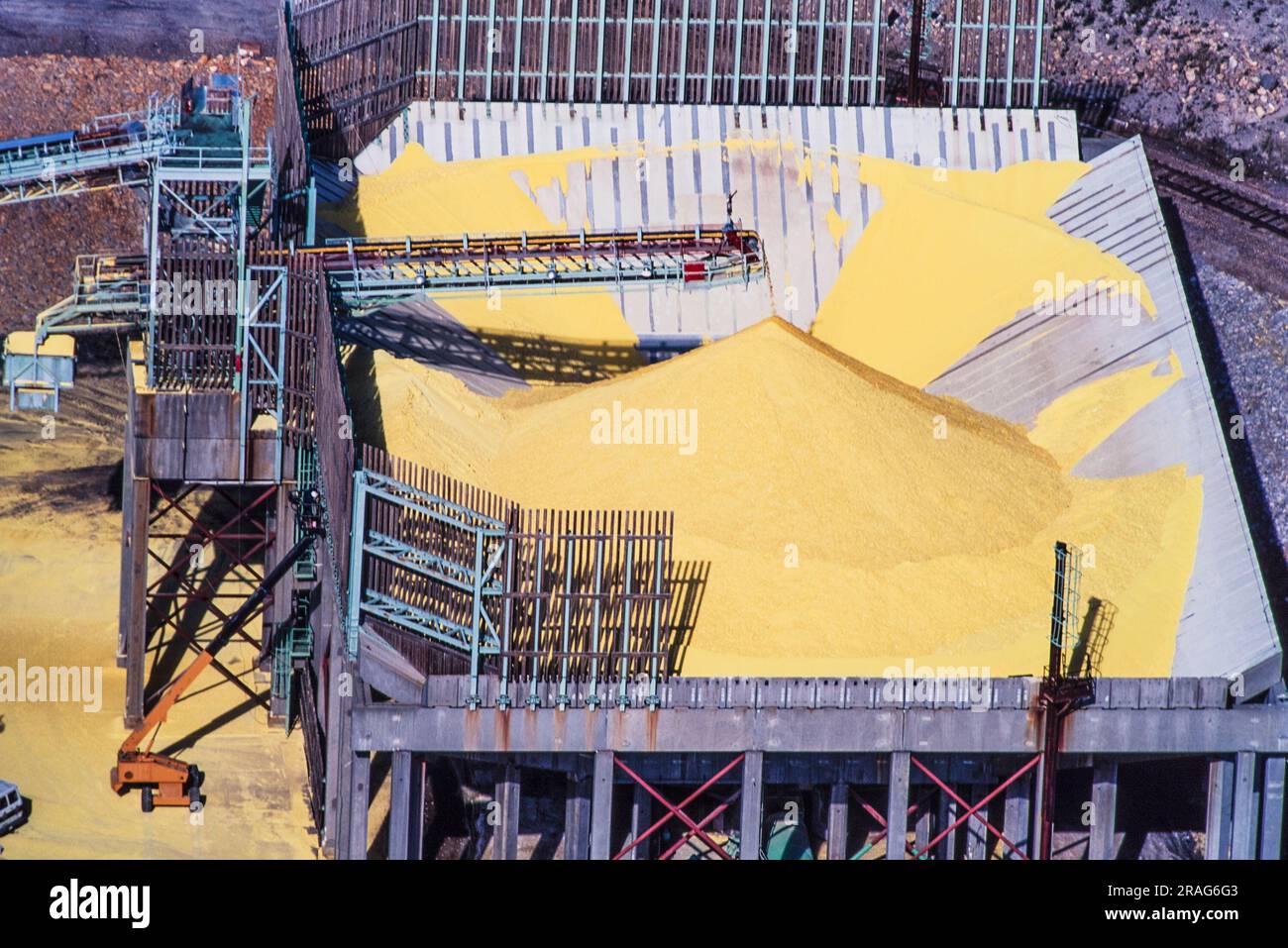 Aerial image of tar sands oil refinery, Alberta, Canada Stock Photo