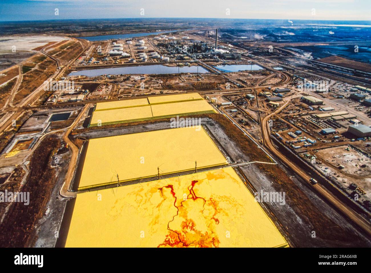 Aerial image of Alberta Tar Sands, Alberta, Canada Stock Photo