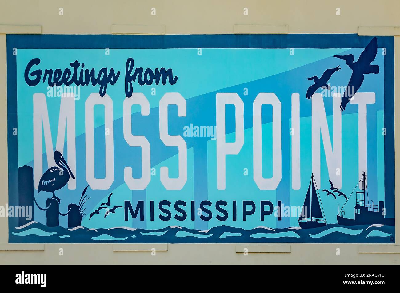Greetings from moss point mural hires stock photography and images Alamy