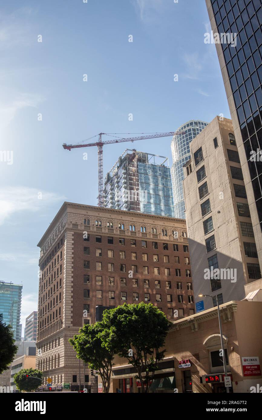 New construction behind historic buildings in Downtown Los Angeles, CA ...