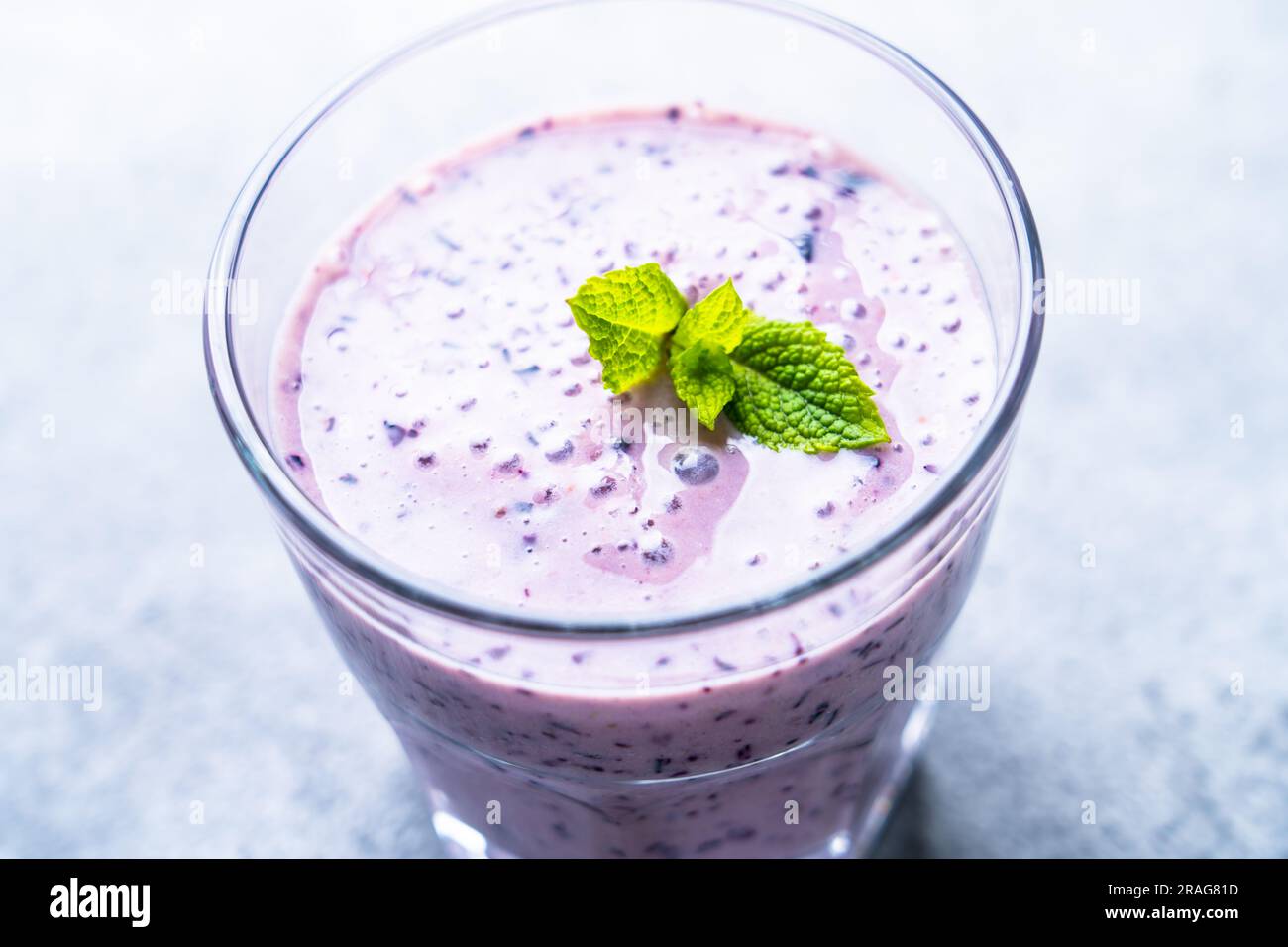 Blueberry smoothie or milkshake with fresh berries Stock Photo Alamy