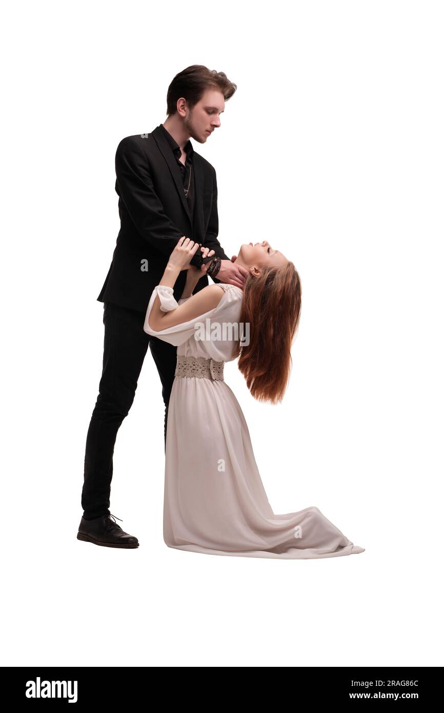 Happy couple kissing in forehead Stock Photo