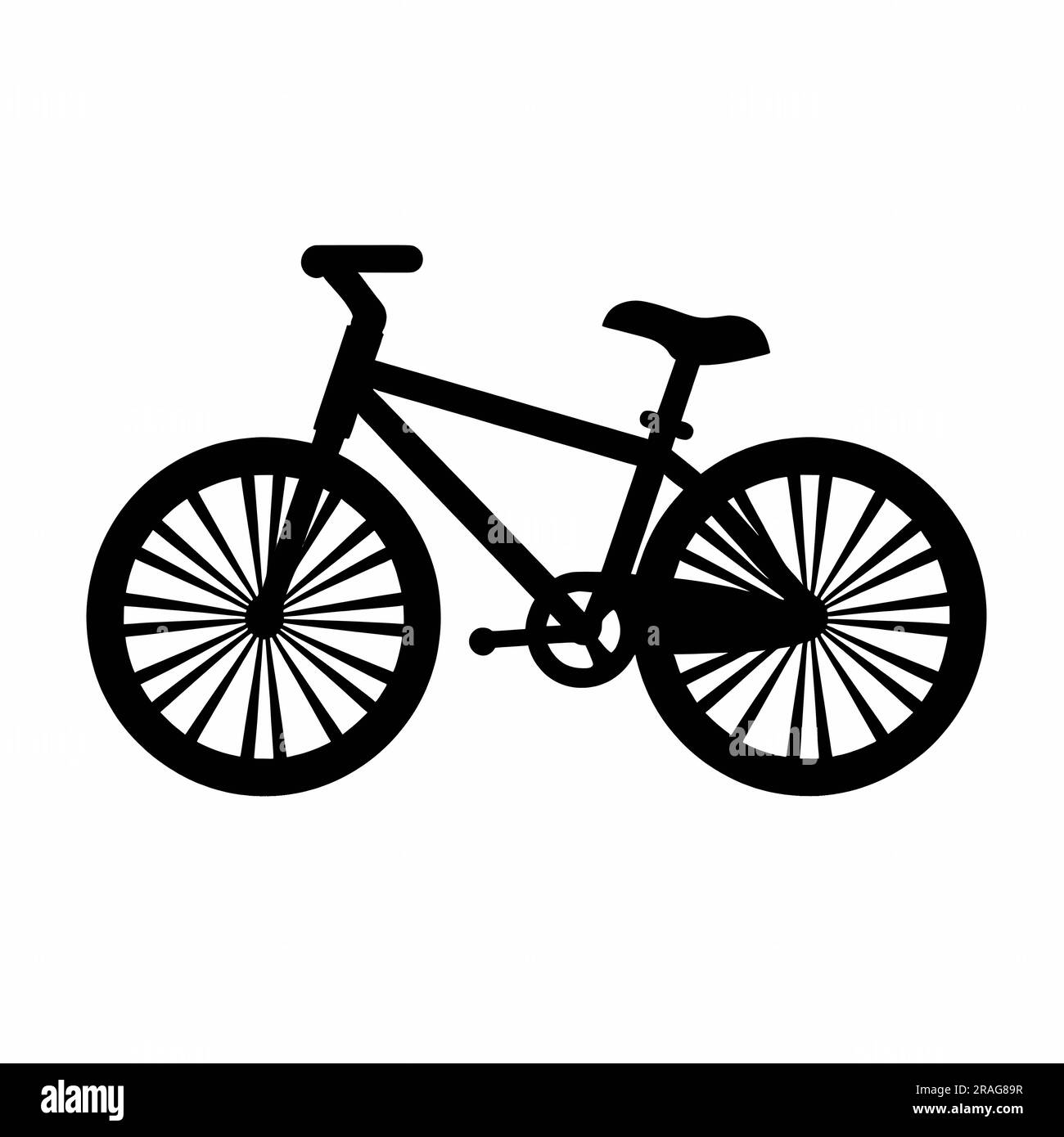 Vector illustration of a bicycle in black silhouette against a clean