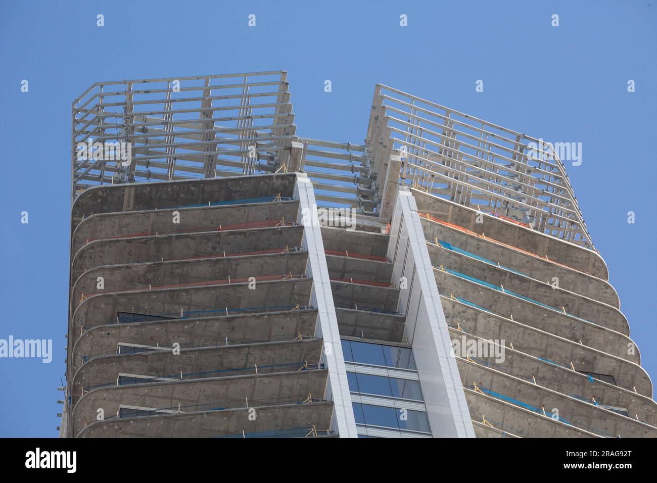 The unfinished Oceanwide Plaza development in Downtown Los Angeles, CA ...