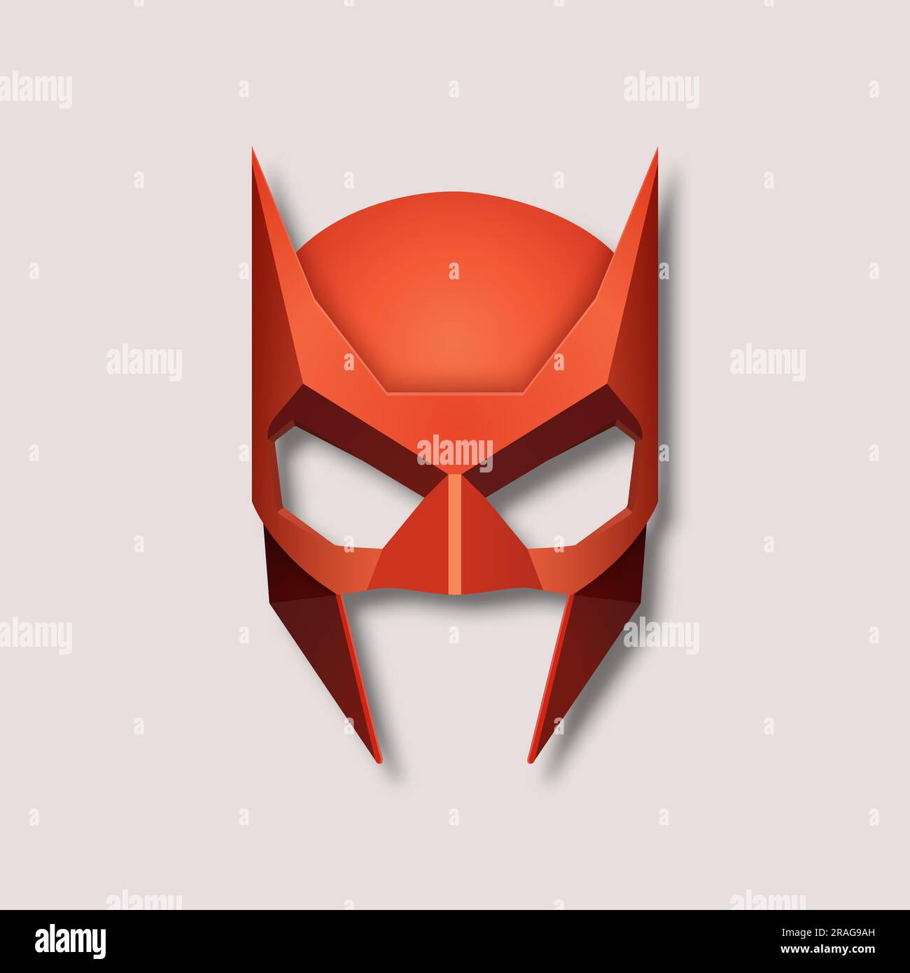 Vector Red Super Hero Mask. Face Character, Superhero Comic Book Mask