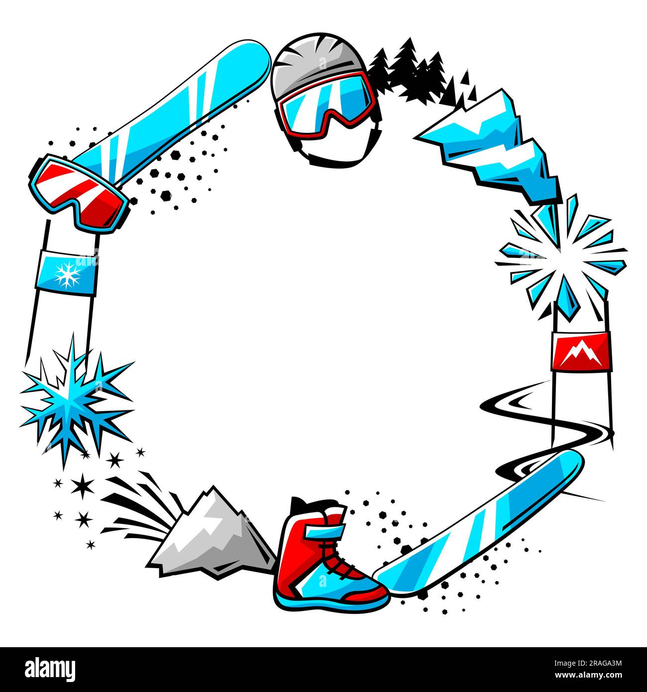 set di adesivi per sport invernali con uomo che fa snowboard 4339772 Arte  vettoriale a Vecteezy