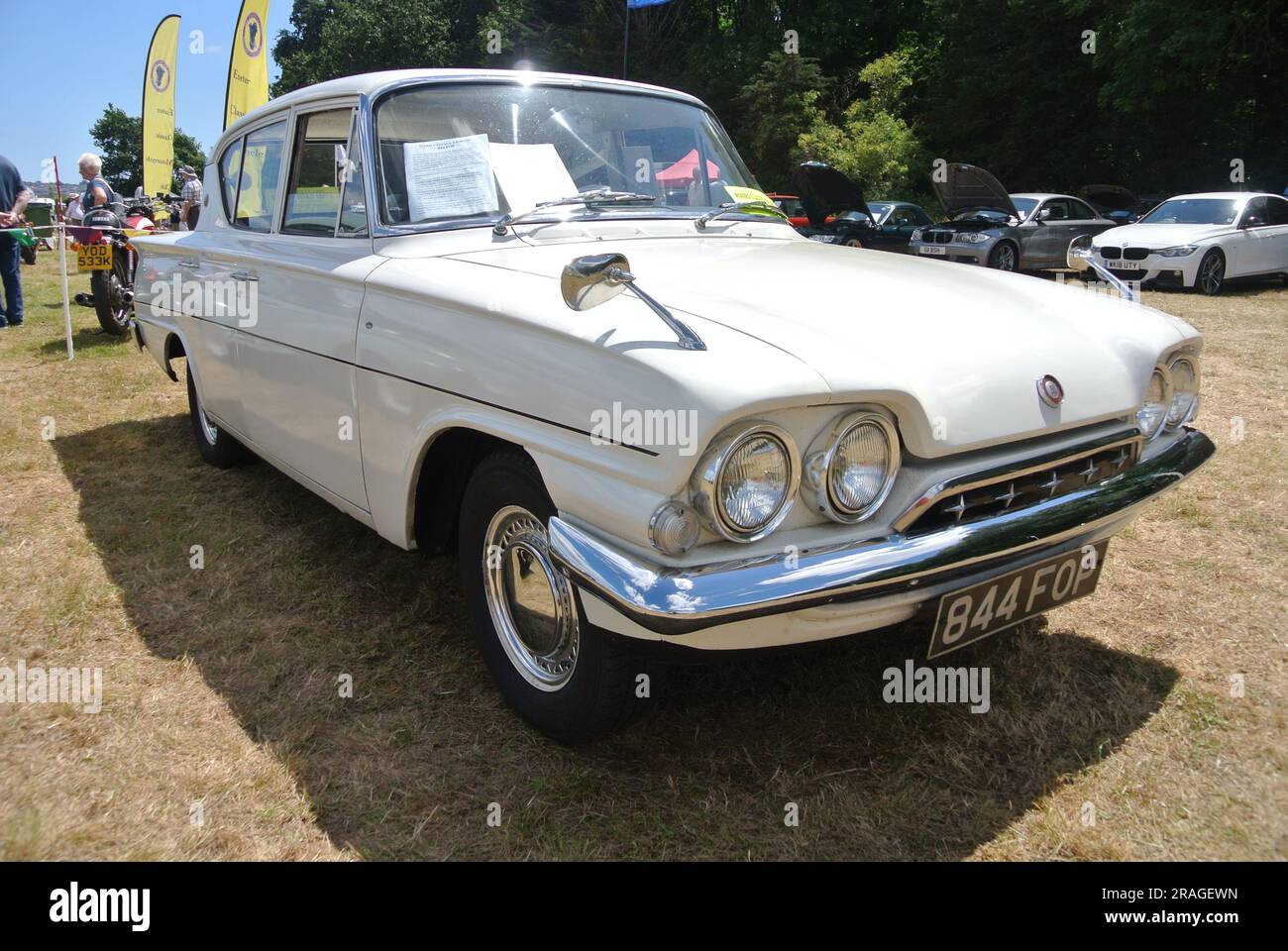 A 1962 Ford Consul Classic car parked up on display at the 47th Historic Vehicle Gathering, Powderham, Devon, England, Uk. Stock Photo