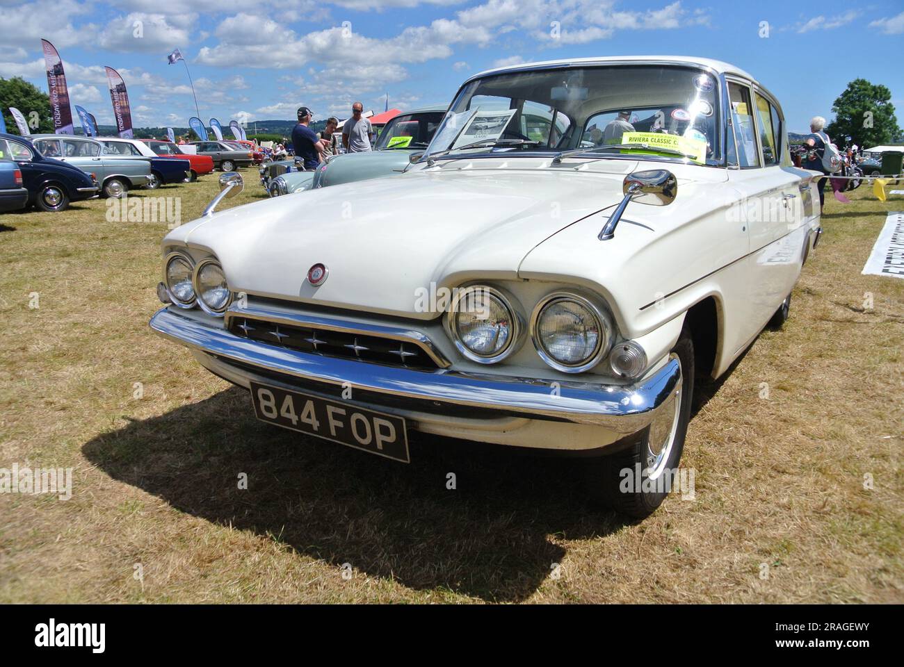 A 1962 Ford Consul Classic car parked up on display at the 47th Historic Vehicle Gathering, Powderham, Devon, England, Uk. Stock Photo