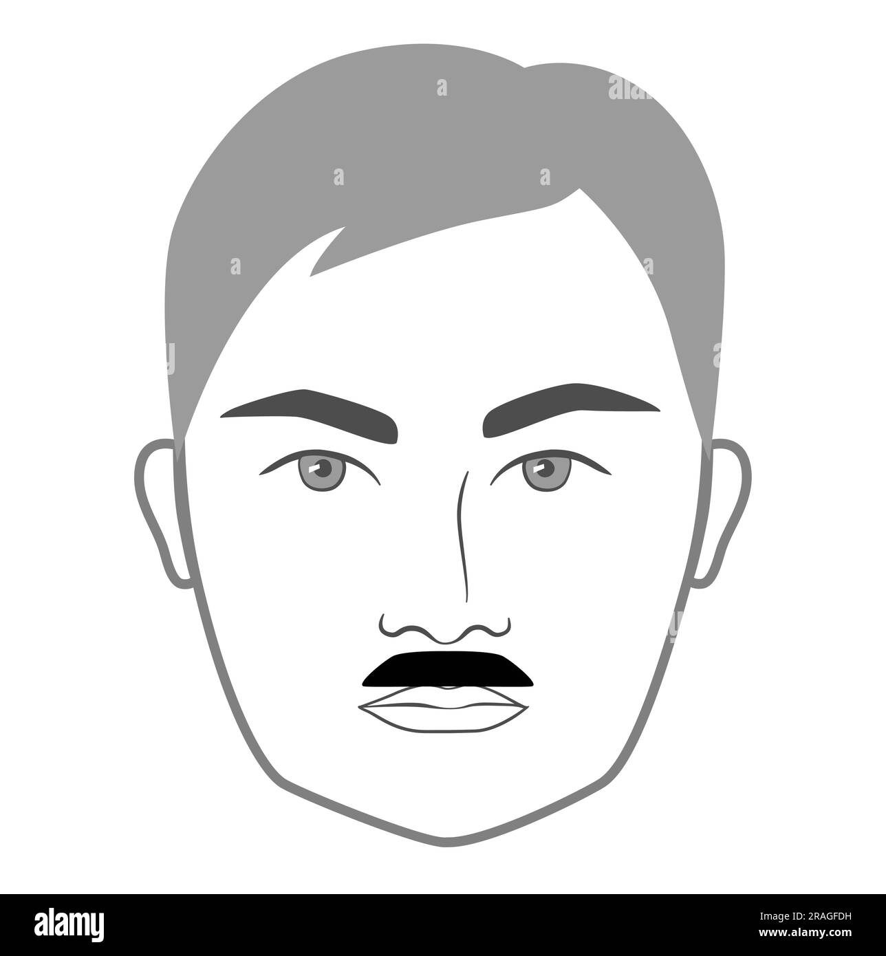 Lampshade mustache Beard style men face illustration Facial hair