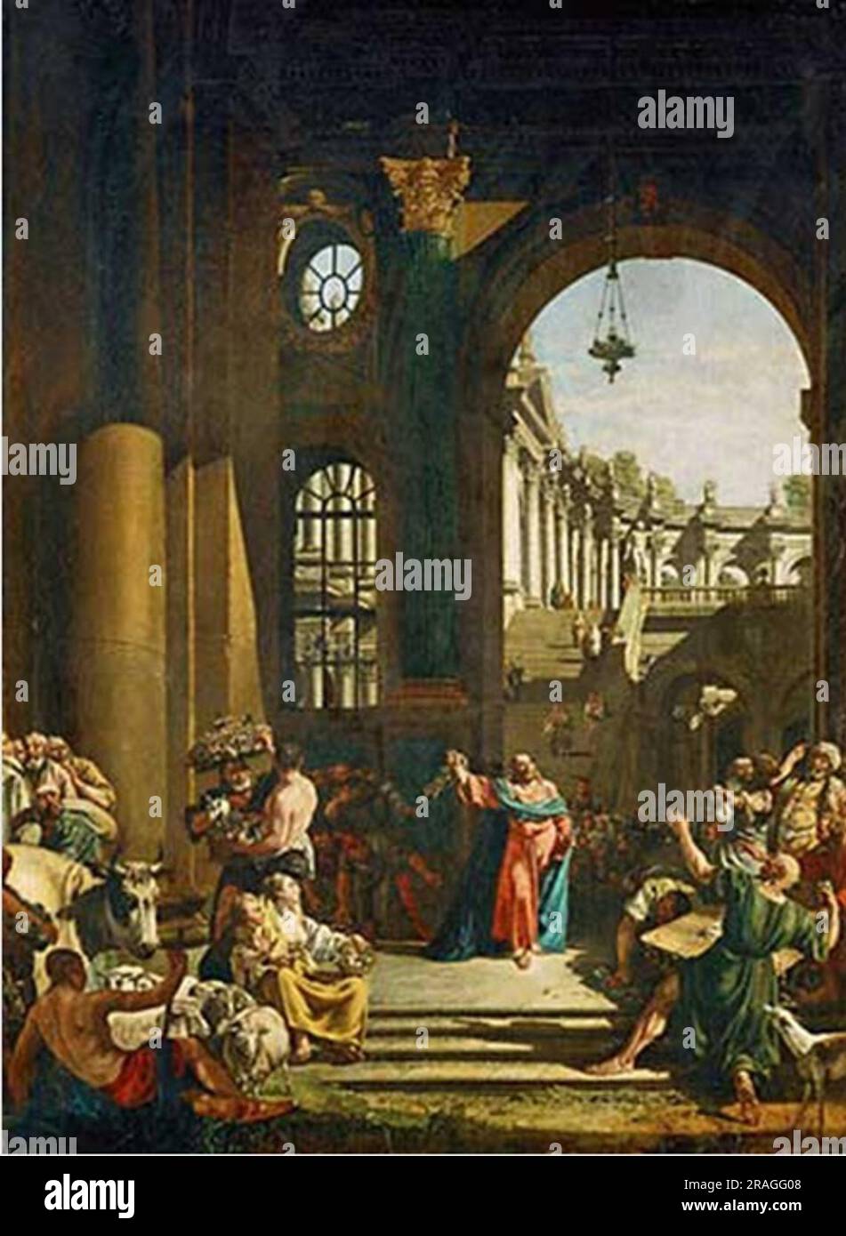 Jesus Cleansing the Temple 1773 by Bernardo Bellotto Stock Photo