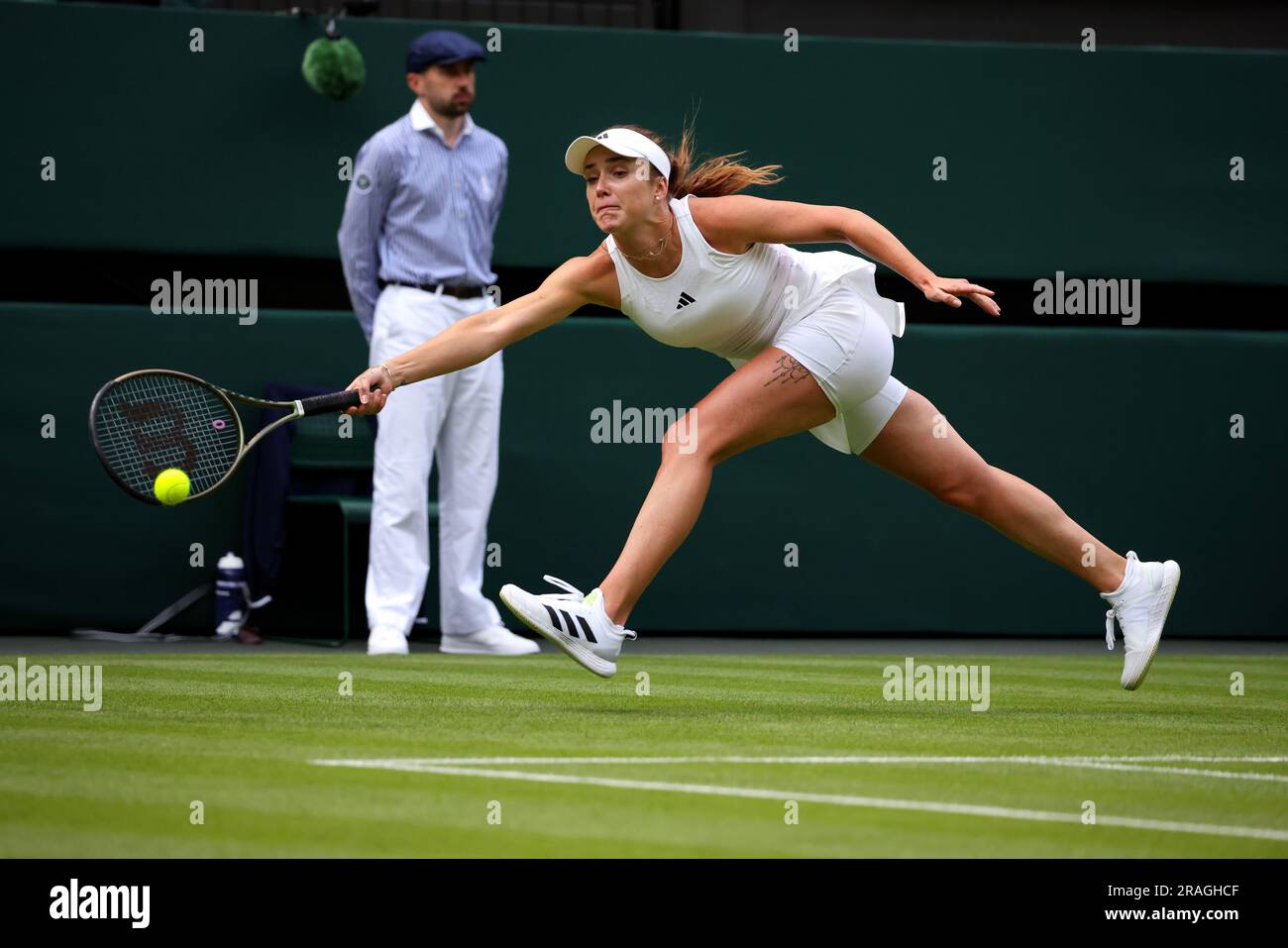 Wimbledon. Elina Svitolina of, Ukraine. 03rd July, 2023. in action during her first round match against Venus Williams of the United States during opening day at Wimbledon. Credit: Adam Stoltman/Alamy Live News Stock Photo