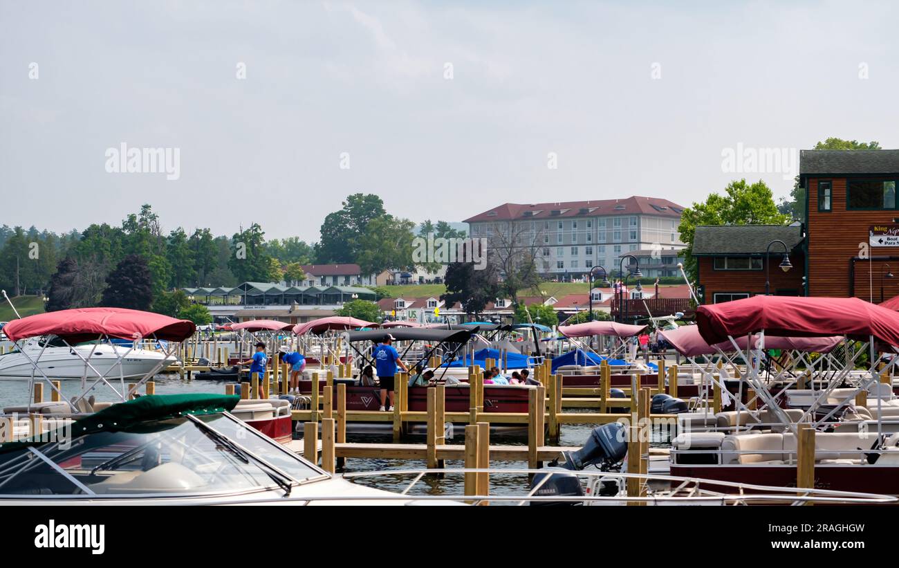The harbor at Lake. Village New York Stock Photo Alamy