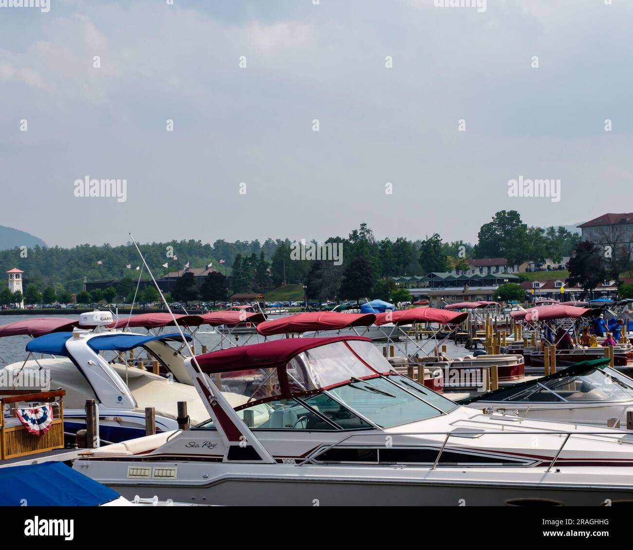 The harbor at Lake. Village New York Stock Photo Alamy