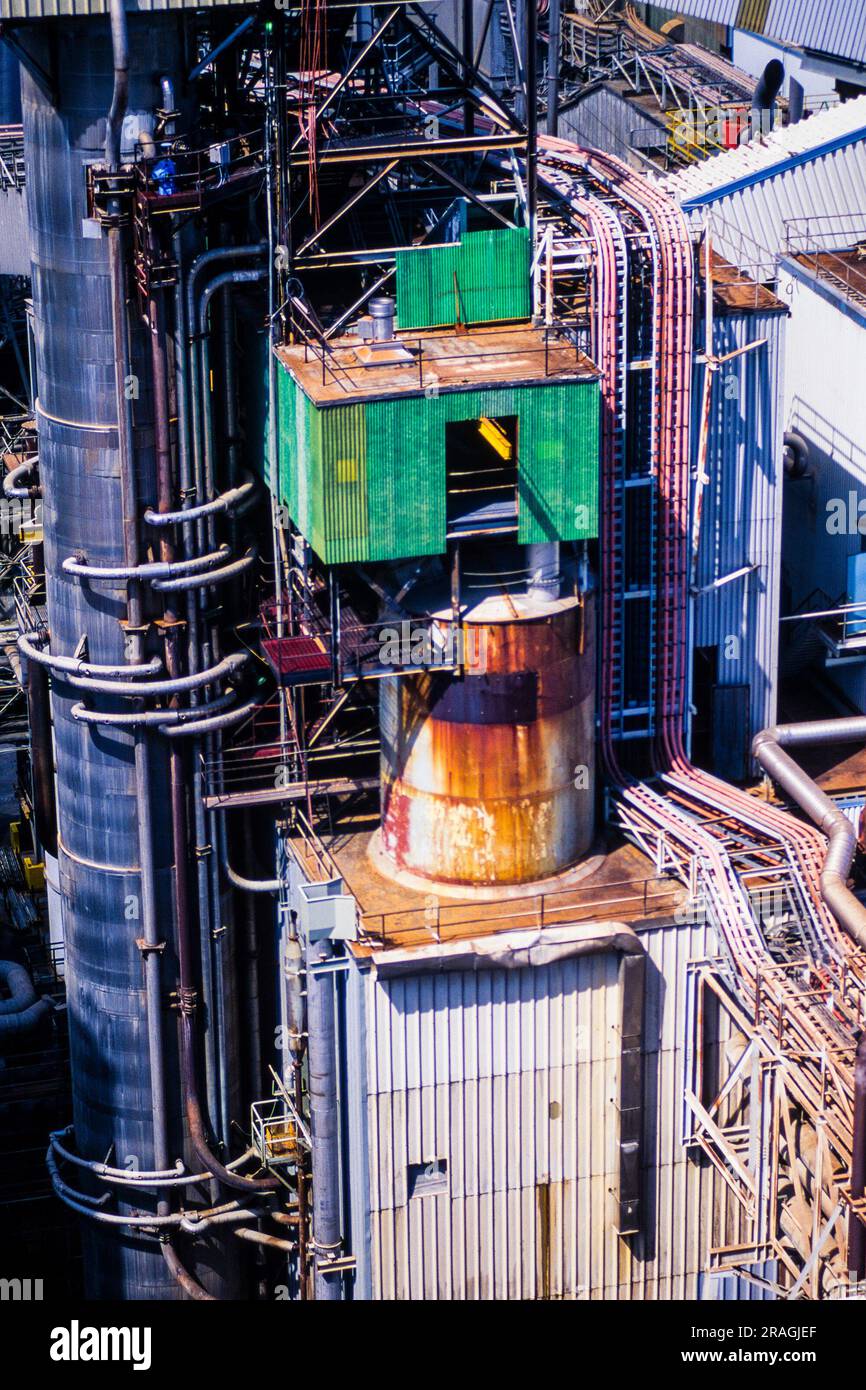 Aerial image of Campbell River mill, Elk Falls, BC, Canada Stock Photo Alamy