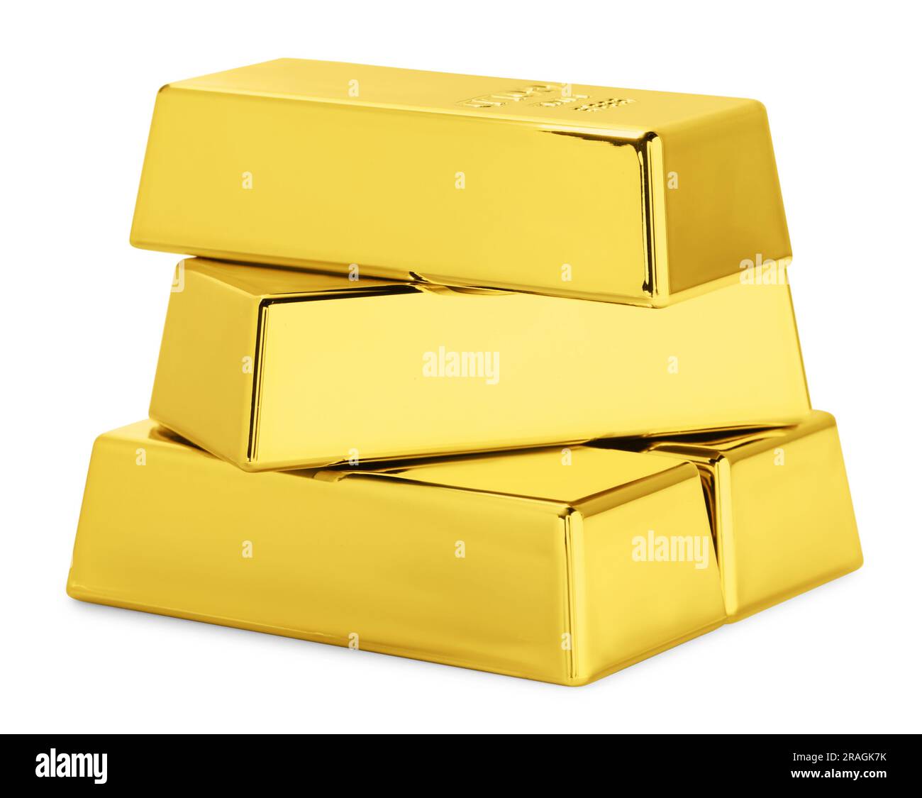 Stack of shiny gold bars isolated on white Stock Photo - Alamy