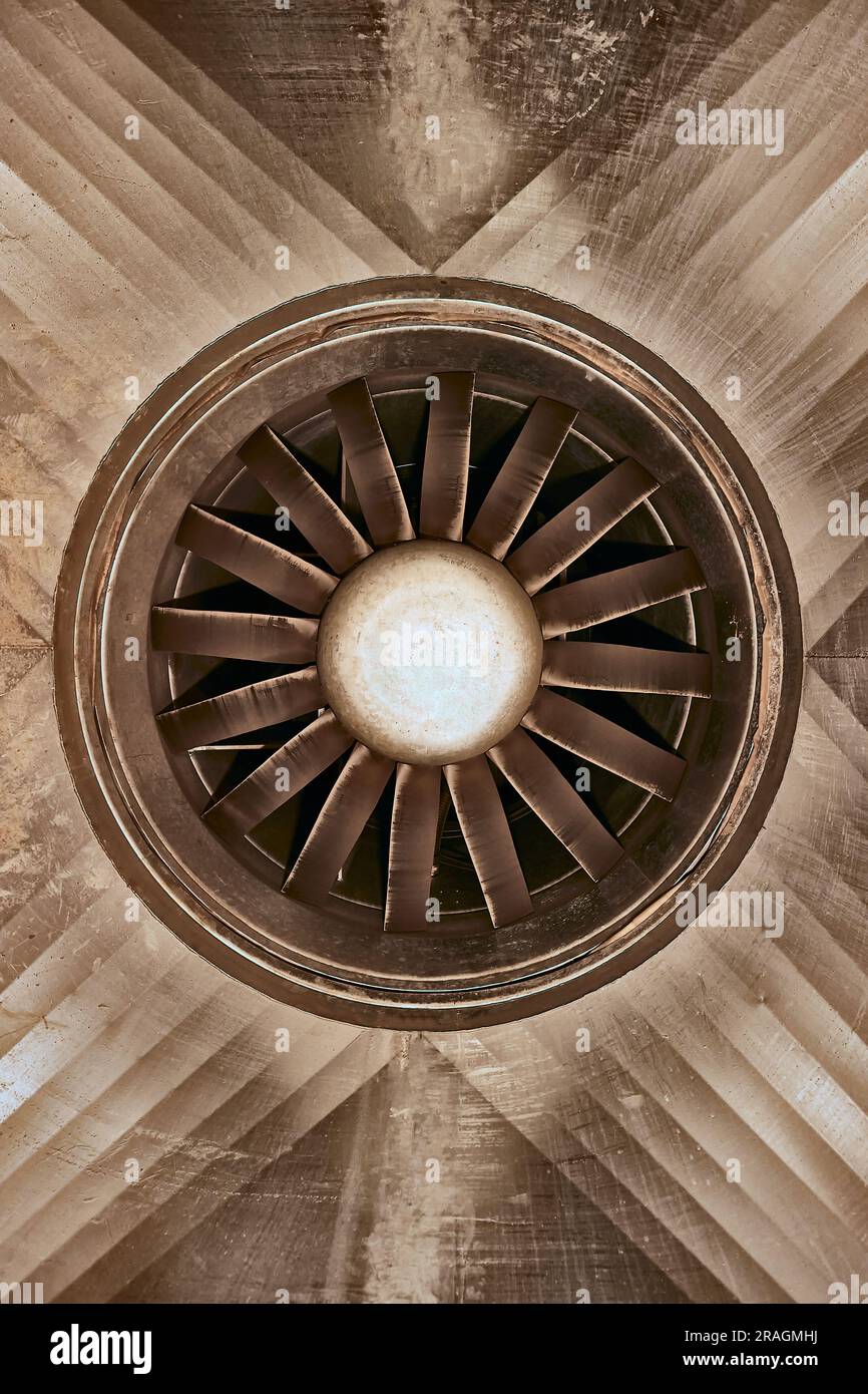 Huge industrial jet fan metal blades Stock Photo Alamy