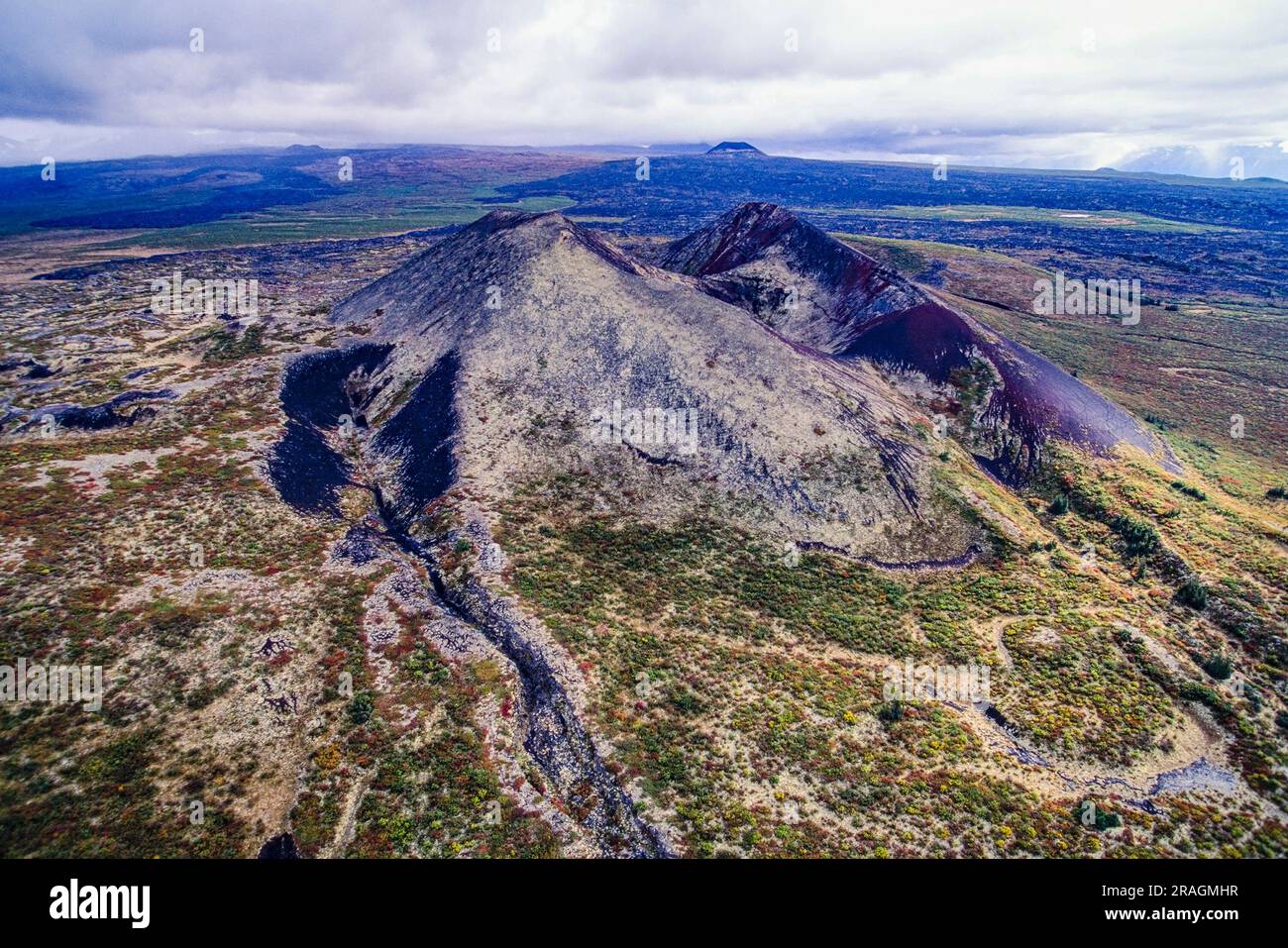 Aerial image of the spectacular volcanic landscape of Mount Edziza