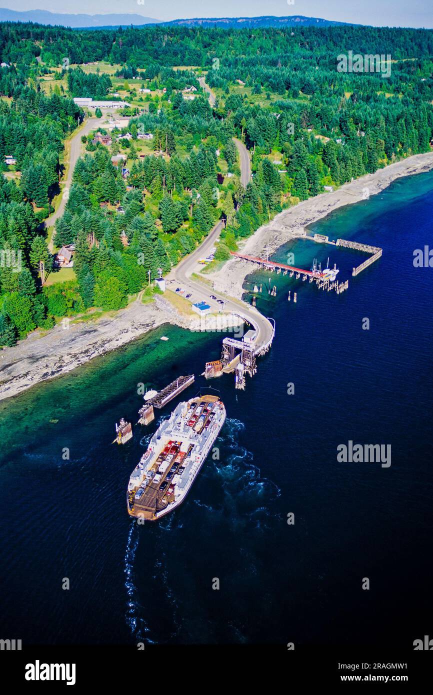 Aerial image of Denman Island, Gulf Islands, BC, Canada Stock Photo Alamy