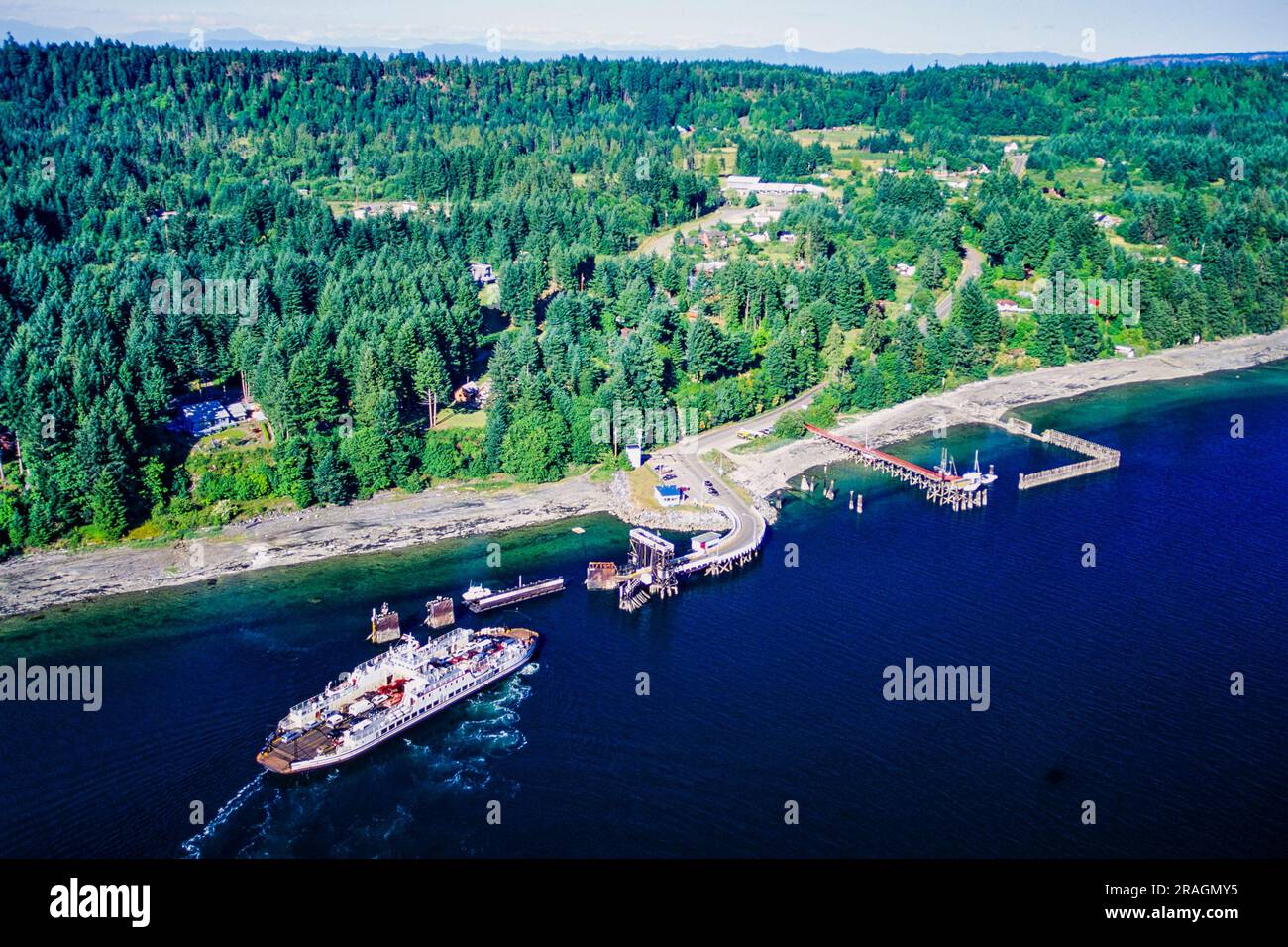 Aerial image of Denman Island, Gulf Islands, BC, Canada Stock Photo Alamy
