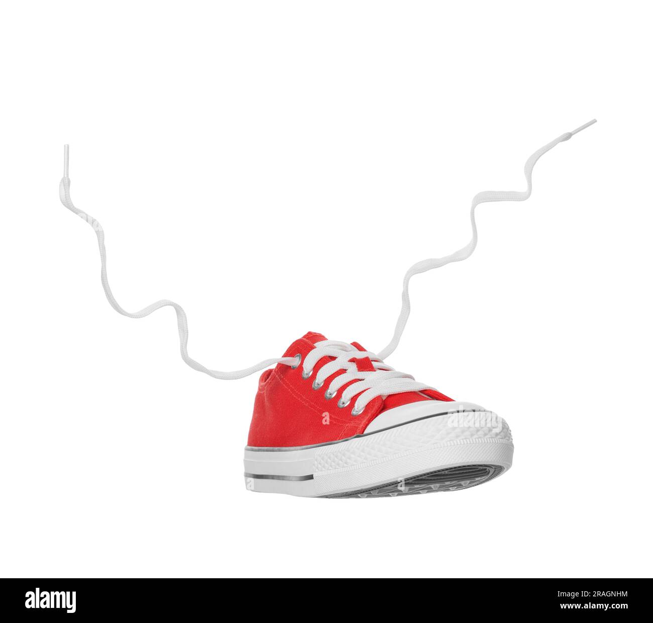 Red classic old school sneaker isolated on white Stock Photo
