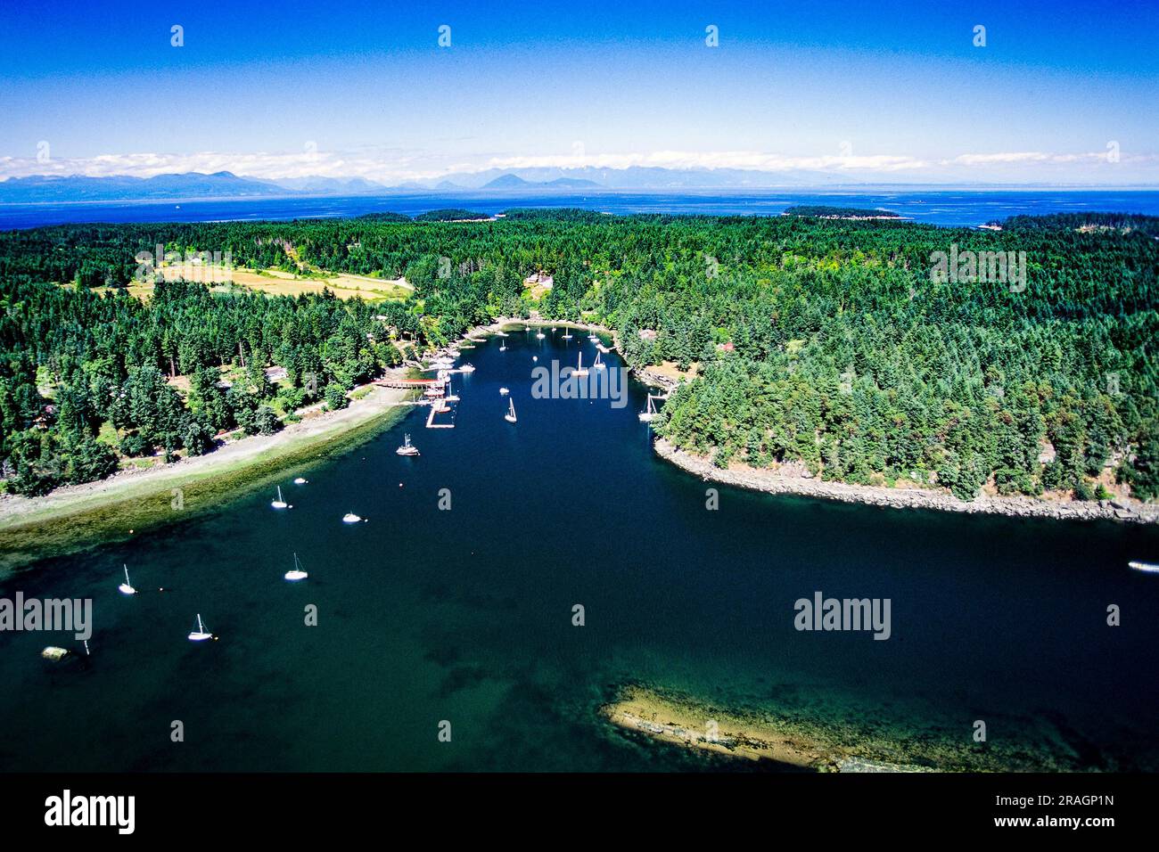Aerial image of Gabriola Island, Gulf Islands, British Columbia, Canada