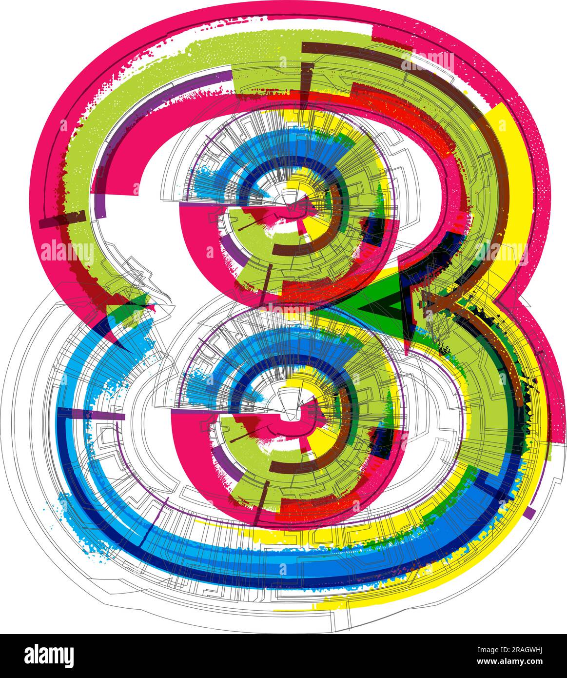 art sketched fonts number symbols vector illustration number 8 Stock art sketched fonts number symbols vector illustration number 8 Stock