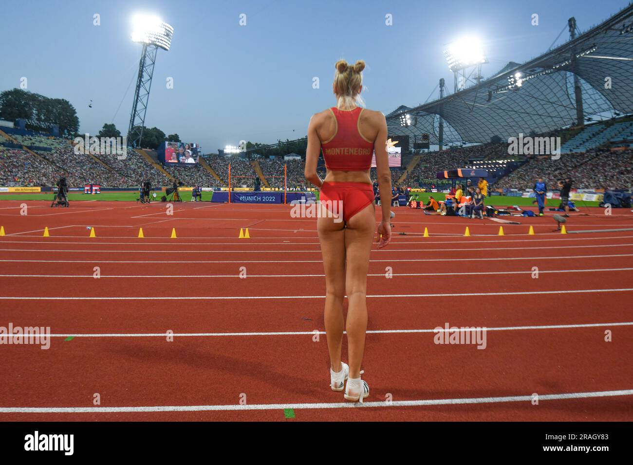 Marija Vukovic (Montenegro). High Jump Silver Medal. European Championships Munich 2022 Stock