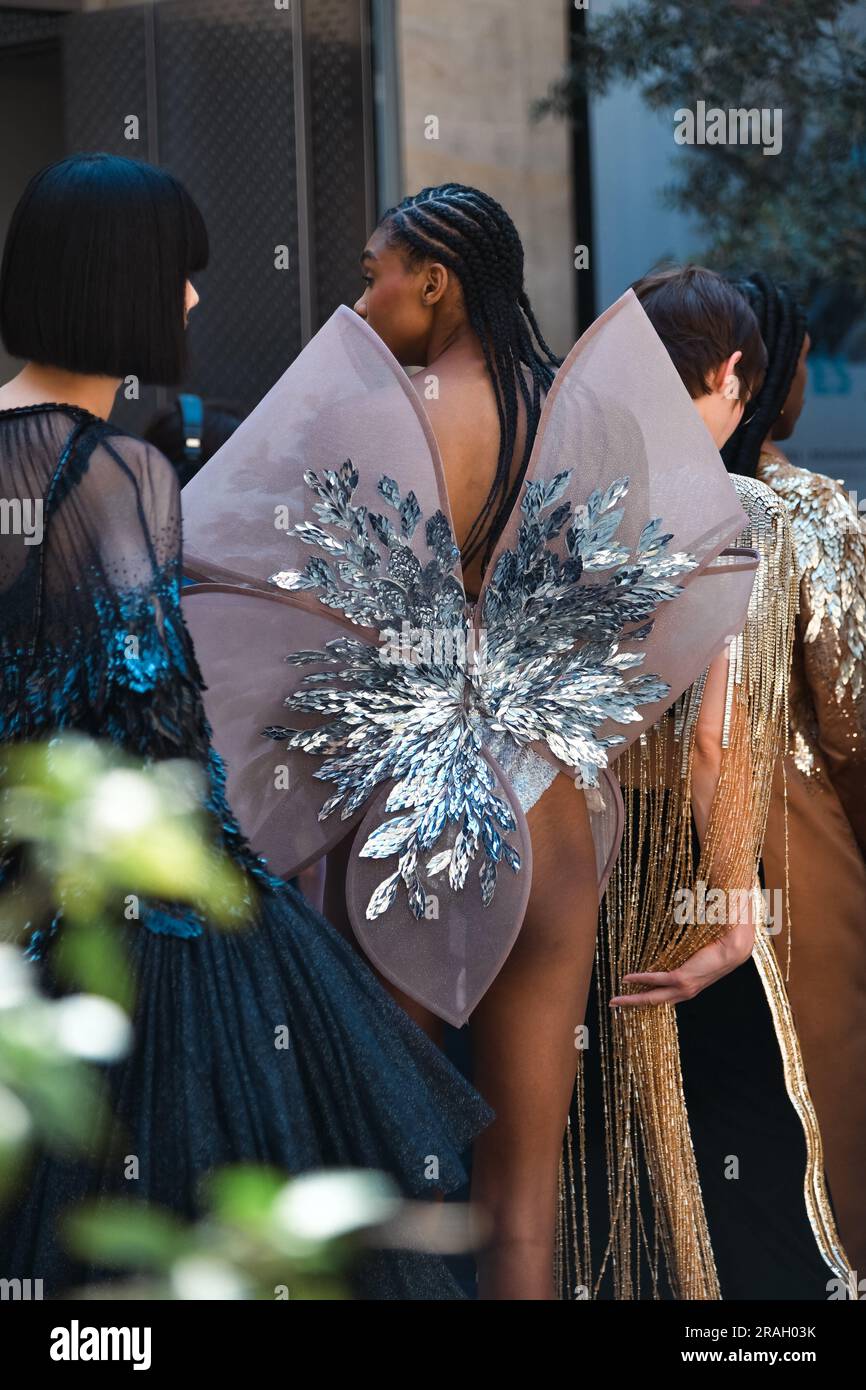 Paris, France. 03rd July, 2023. Backstage scenes of the Rahul Mishra