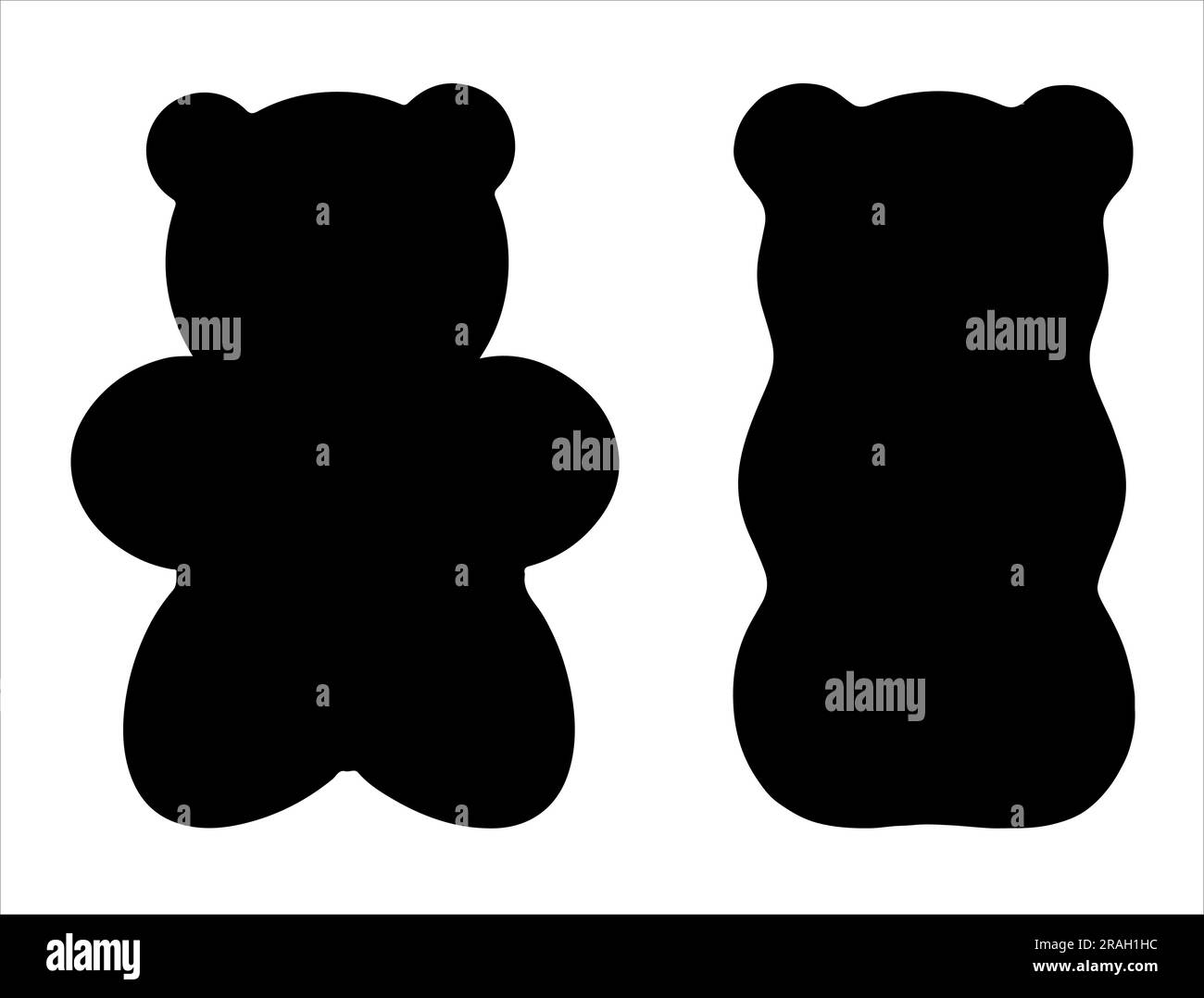 Set of Gummy Bear Silhouette Stock Vector