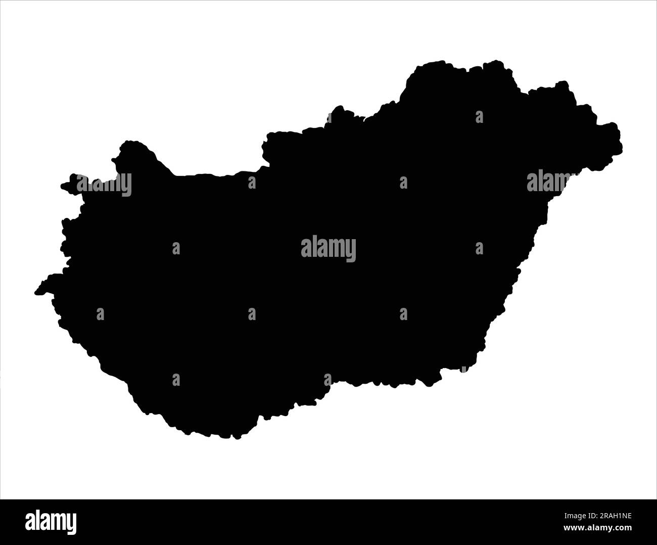 Set of Hungary Map Silhouette Stock Vector