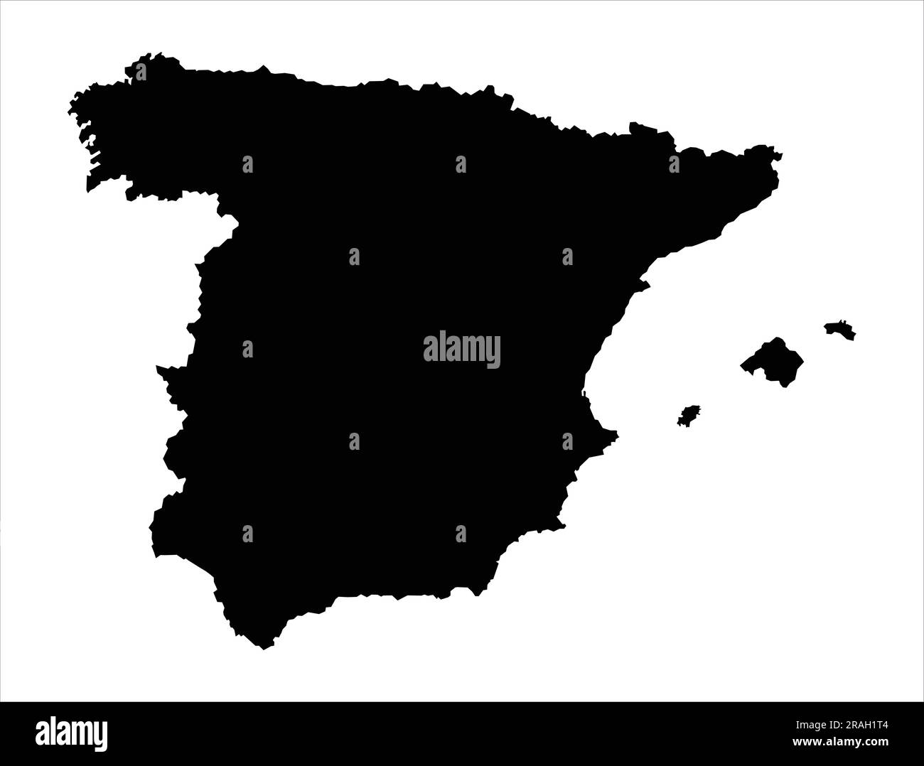 Spain Map Silhouette Stock Vector