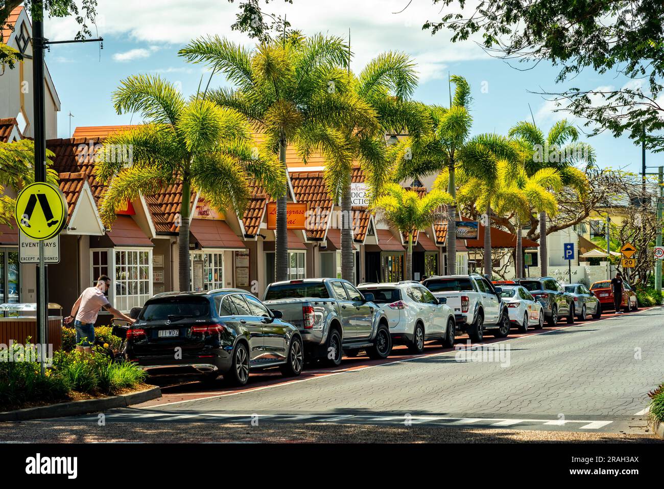 Gold Coast, Queensland, Australia Main street with shops and