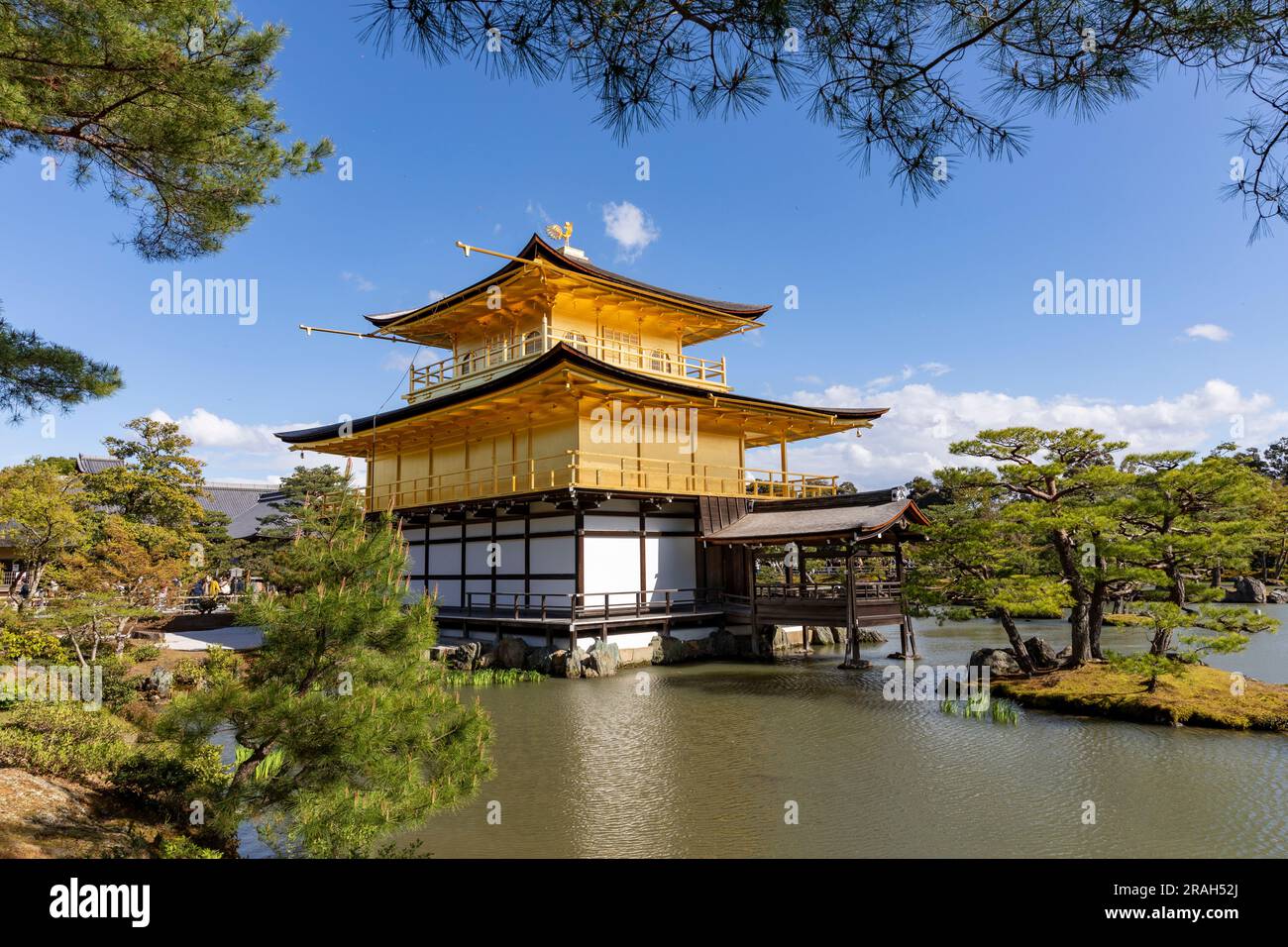 Golden Pavilion in Kyoto, world heritage buddhist temple in gold leaf, Japan,Asia,2023 Stock Photo