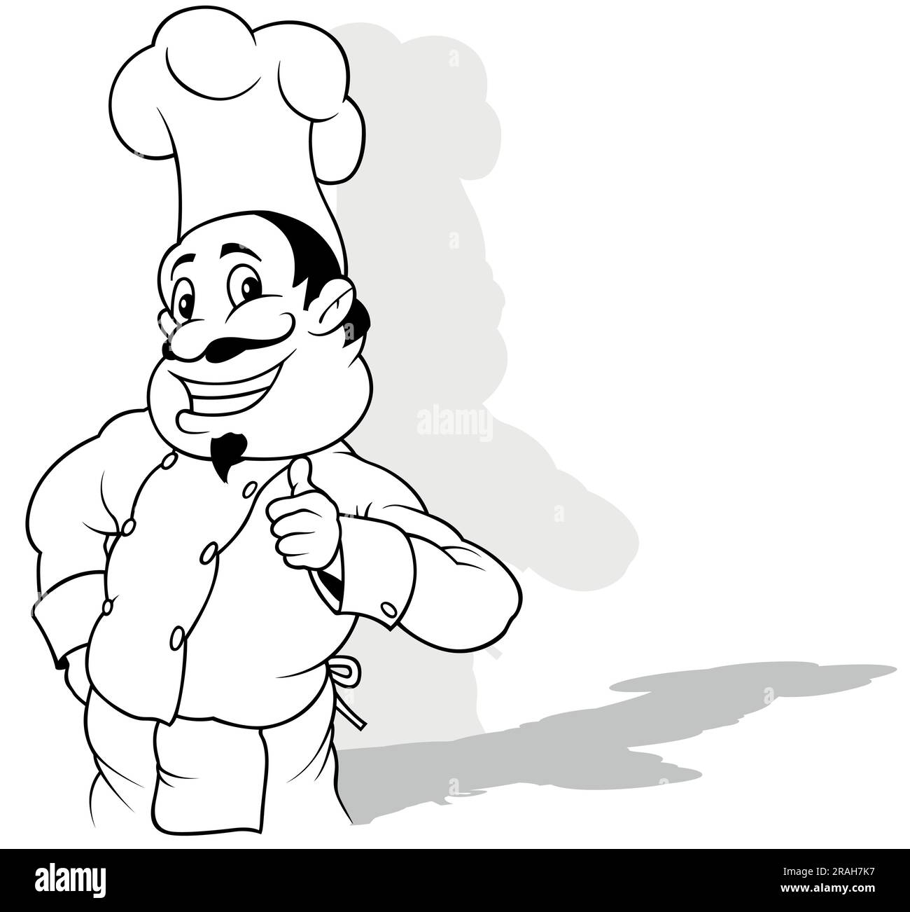 drawing-of-a-chef-in-a-white-uniform-stock-vector-image-art-alamy