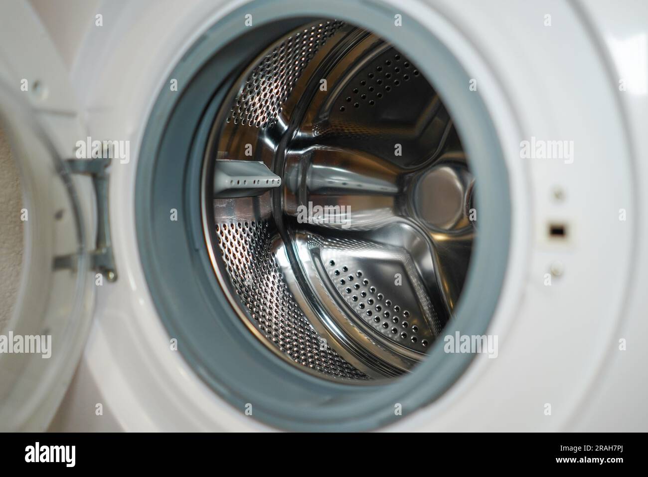 Washing machine's drum. Washing machine inside view of the drum Stock