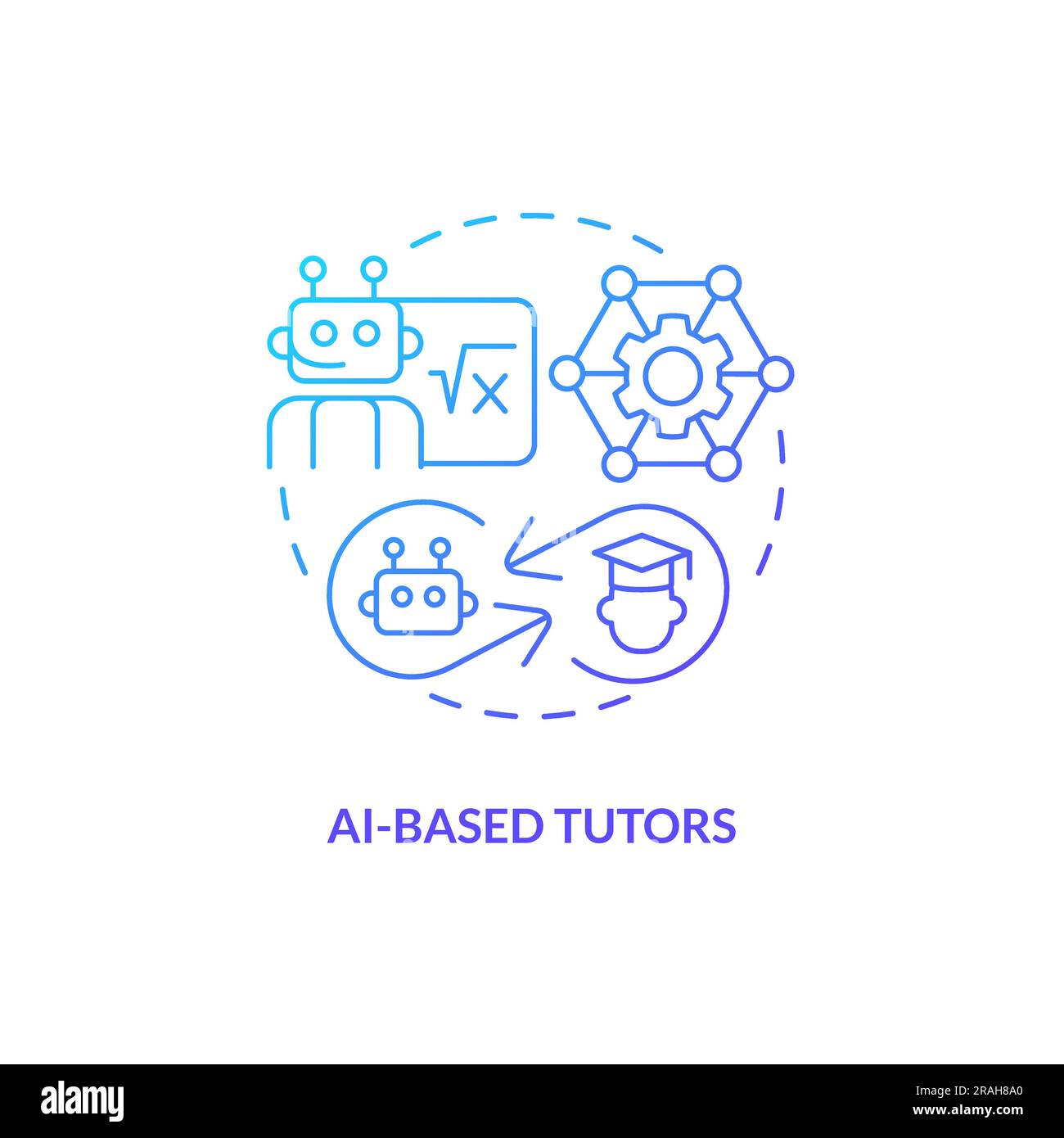 AI-based tutors concept icon Stock Vector