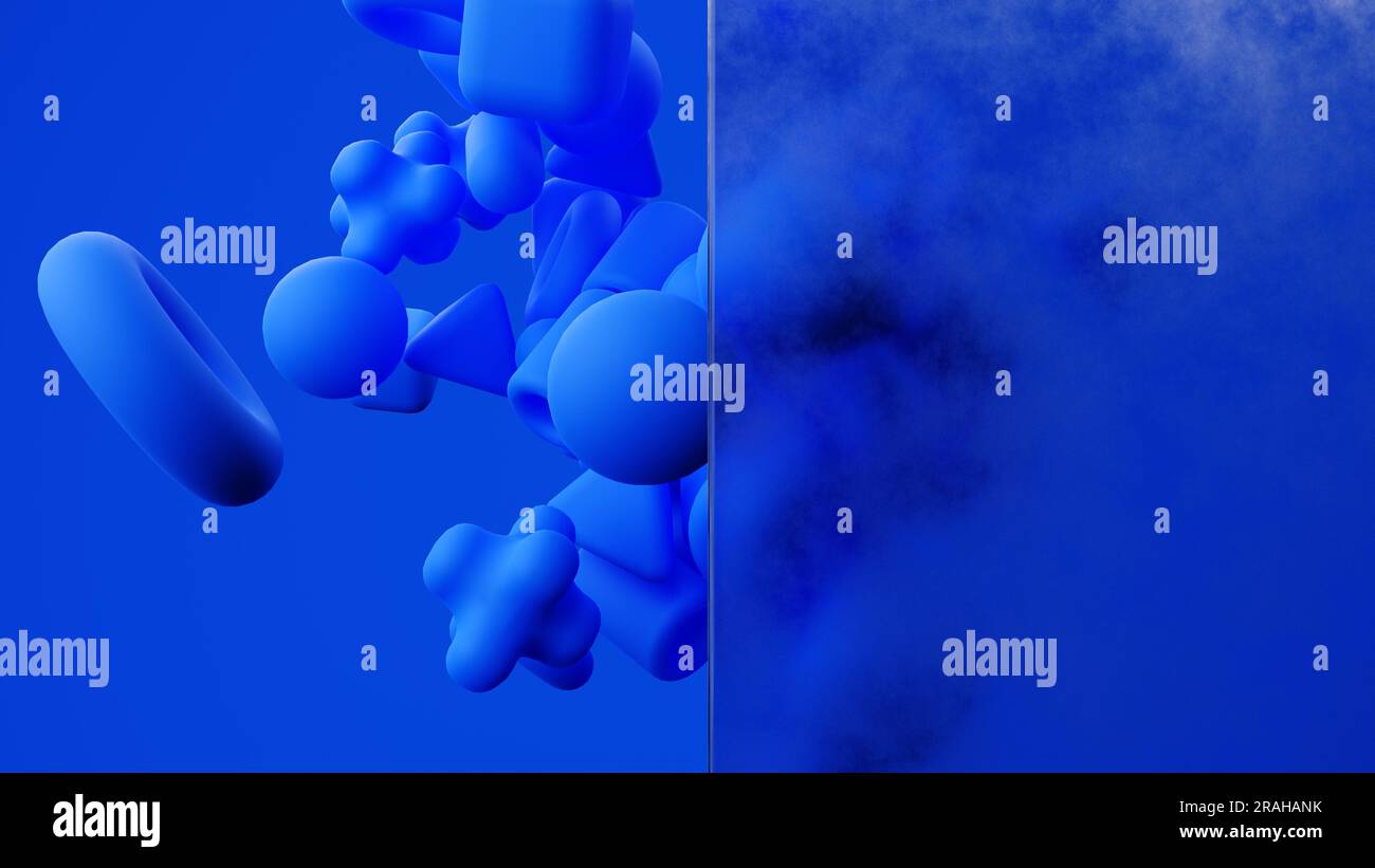 Geometric shapes on blue background hi-res stock photography and images ...