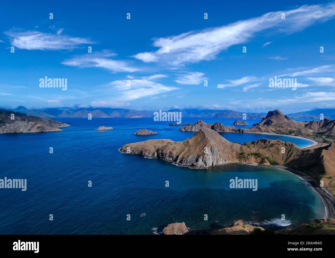 Labuan Bajo in Indonesia as tourism tourist and travel destination, near Pulau Padar island at Komodo Island Stock Photo