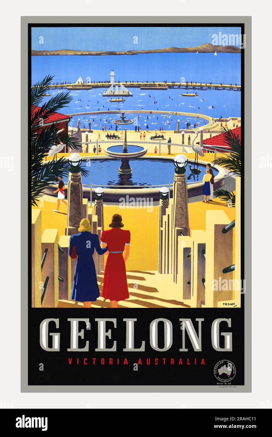 Geelong, Victoria, Australia by Percy Trompf (19021964). Poster