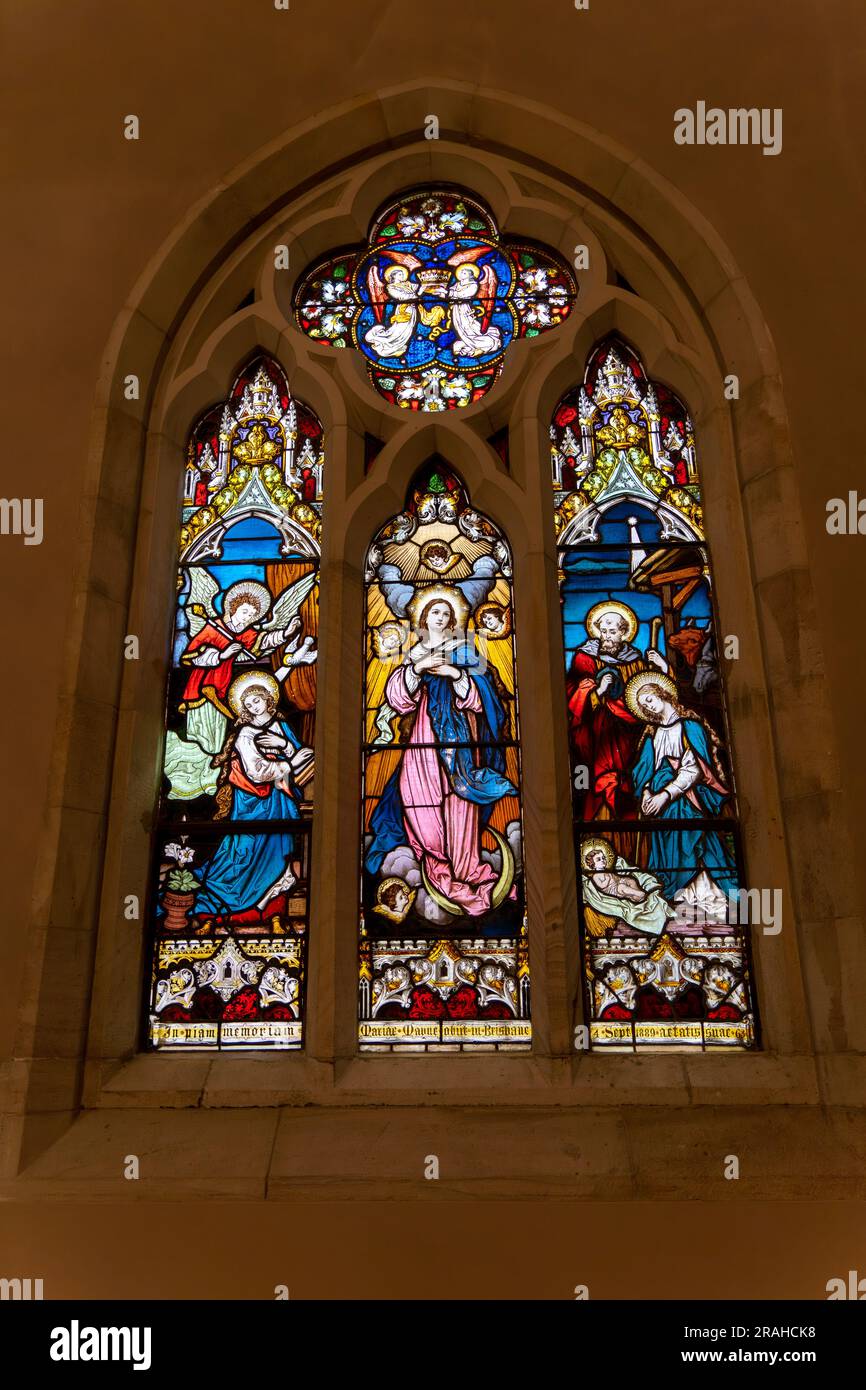 Stained glass window in the Cathedral of St Stephen Stock Photo - Alamy