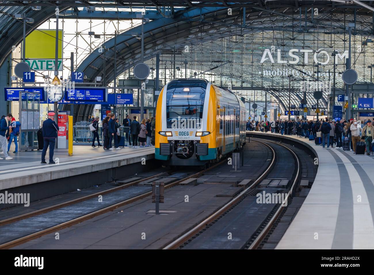 Berlin, Germany - April 19, 2023 : View of the central rail station of ...