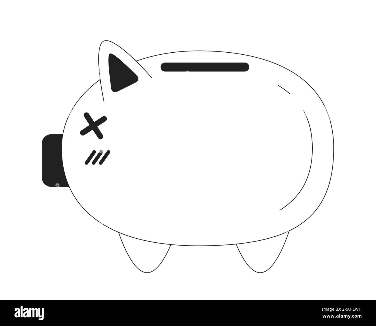 Piggy bank monochrome flat vector object Stock Vector Image & Art - Alamy