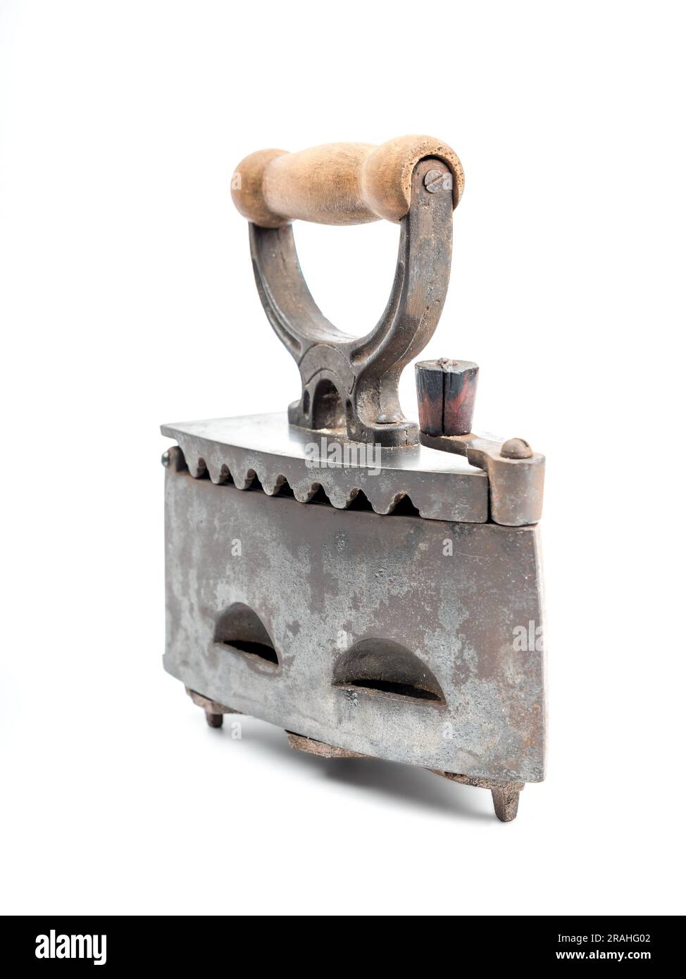 Antique slug iron on white background Stock Photo