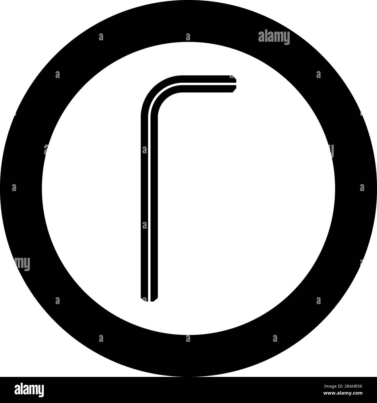 Hex key hex key wrench tool fixing concept icon in circle round black color vector illustration image solid outline style simple Stock Vector