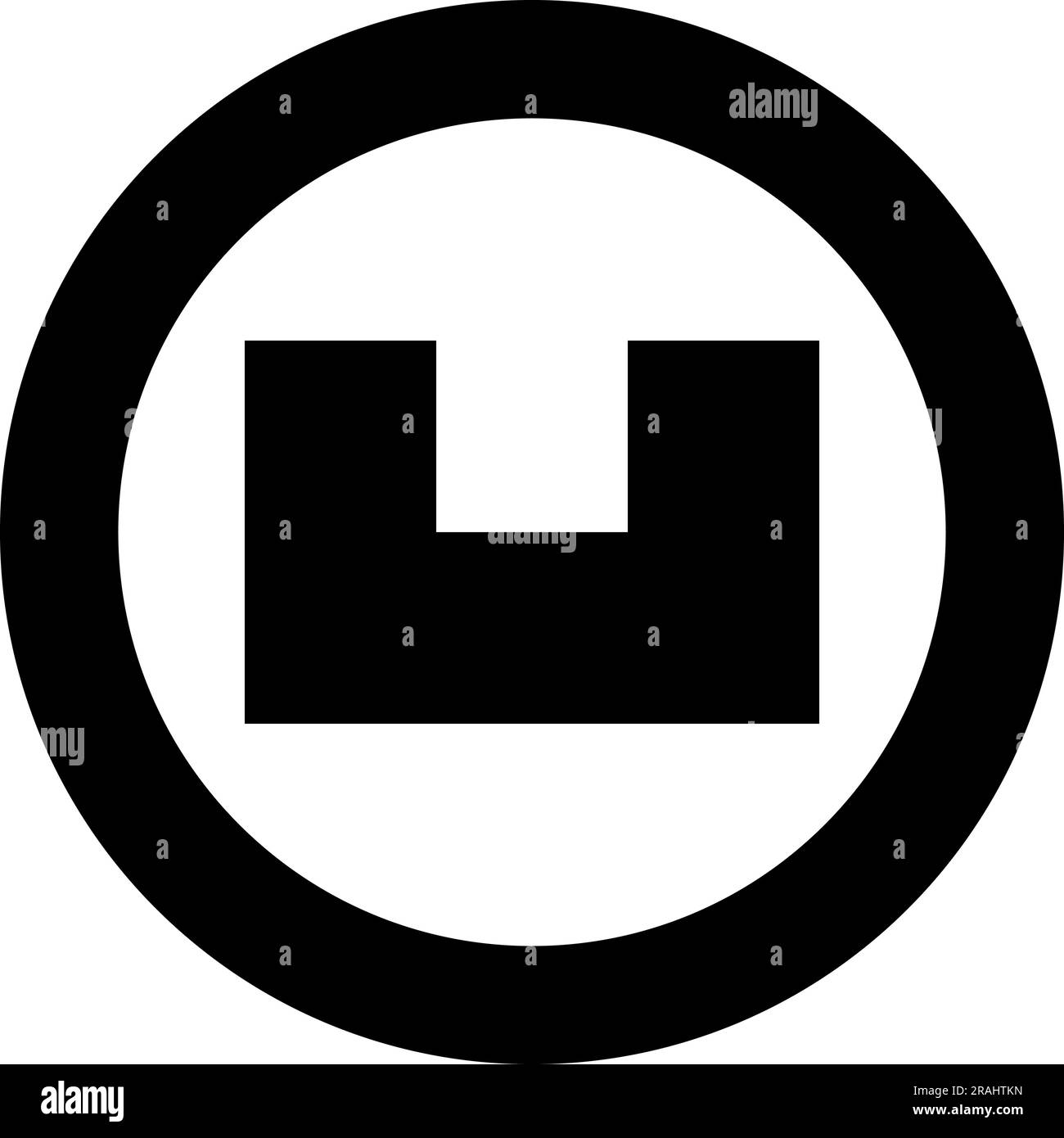 Pit with square hole ground dimple icon in circle round black color ...