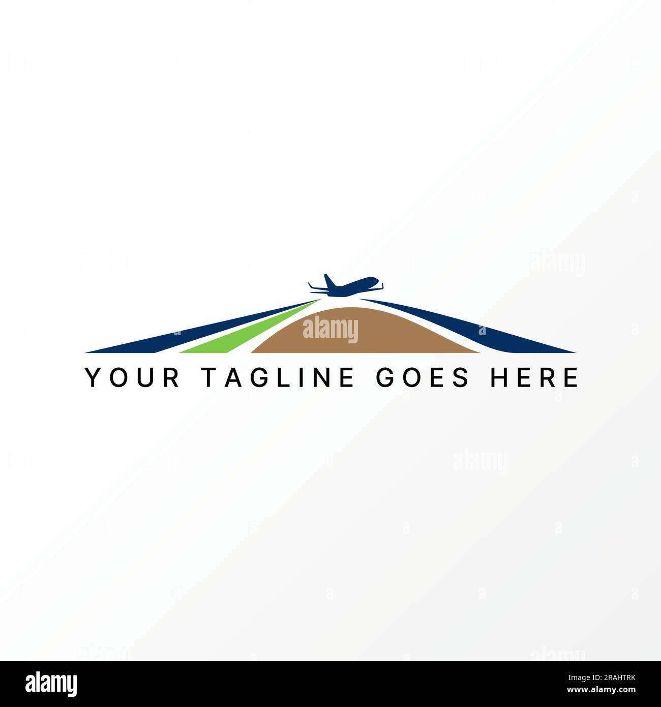 Logo design graphic concept creative abstract premium free vector stock unique aircraft plane landing take off runway Related to aviation airport road Stock Vector