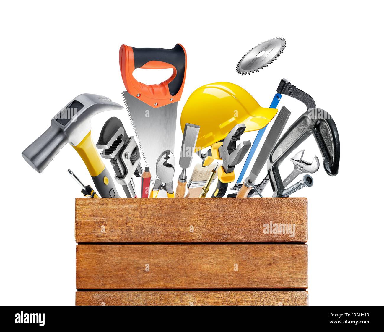 Construction tools isolated on white background Stock Photo